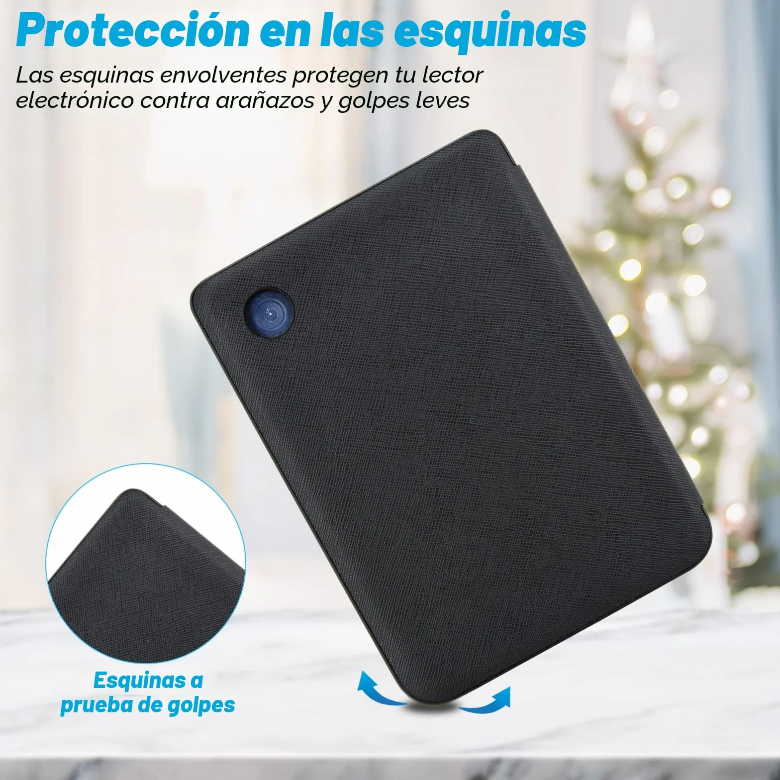 DMluna Funda para Kobo Clara Colour/BW/2E, Tolino Shine Colour/Shine 5/4, Cubierta de Cuero PU Premium, Auto Sleep/Wake, Negro