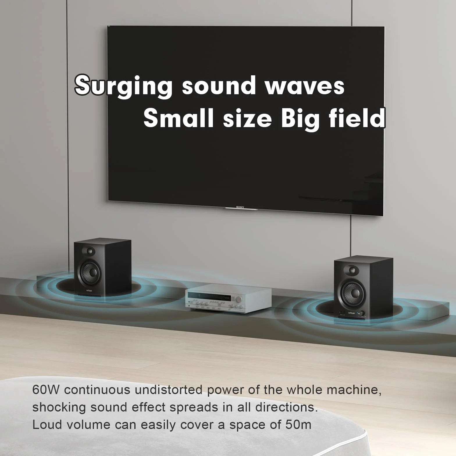 Ortizan C7 Studio Monitors Altavoces con Bluetooth para computadora, Color Negro