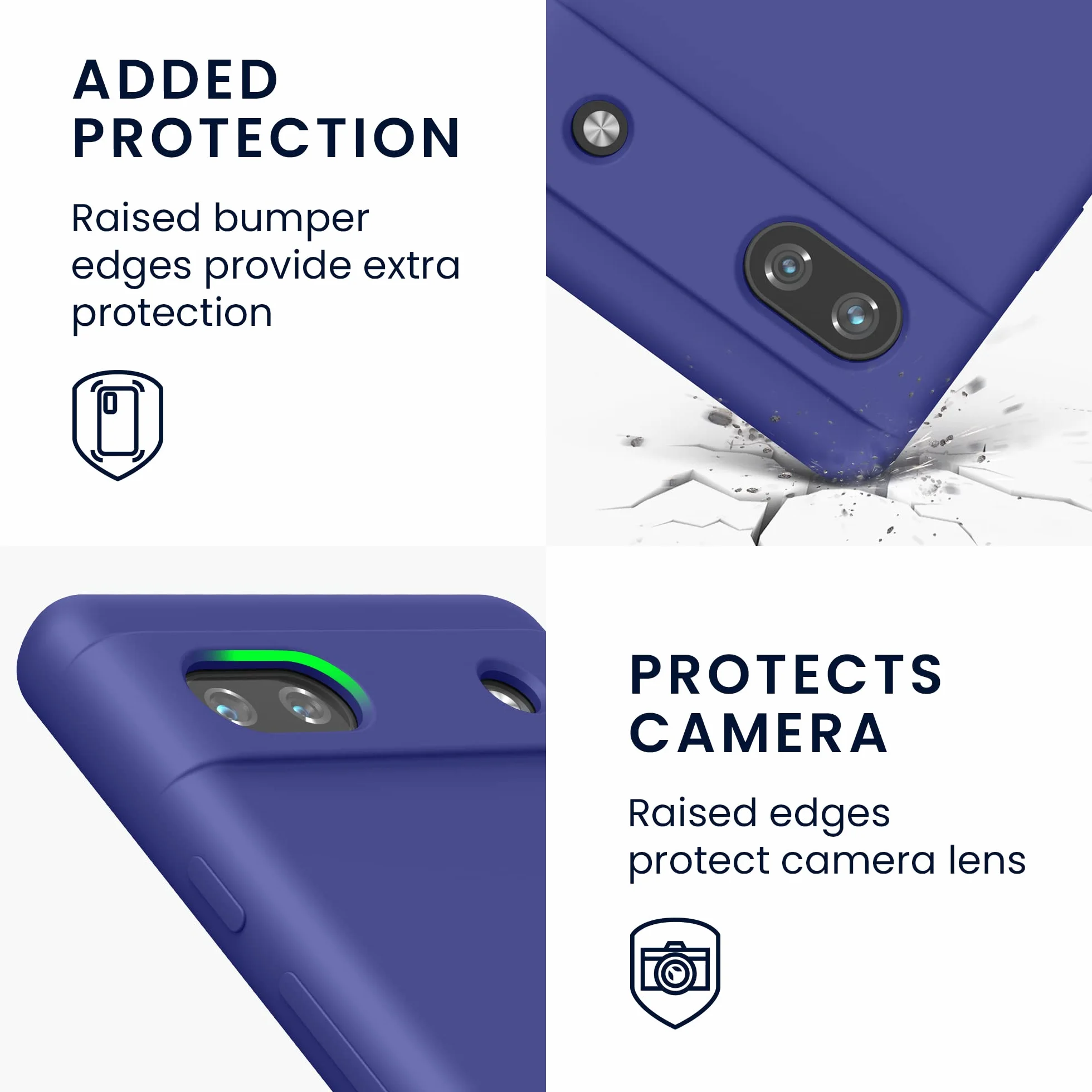 kwmobile Carcasa Compatible con Google Pixel 6a Funda - Case TPU y Silicona antigolpes - Apto Carga inalámbrica - Azul Morado