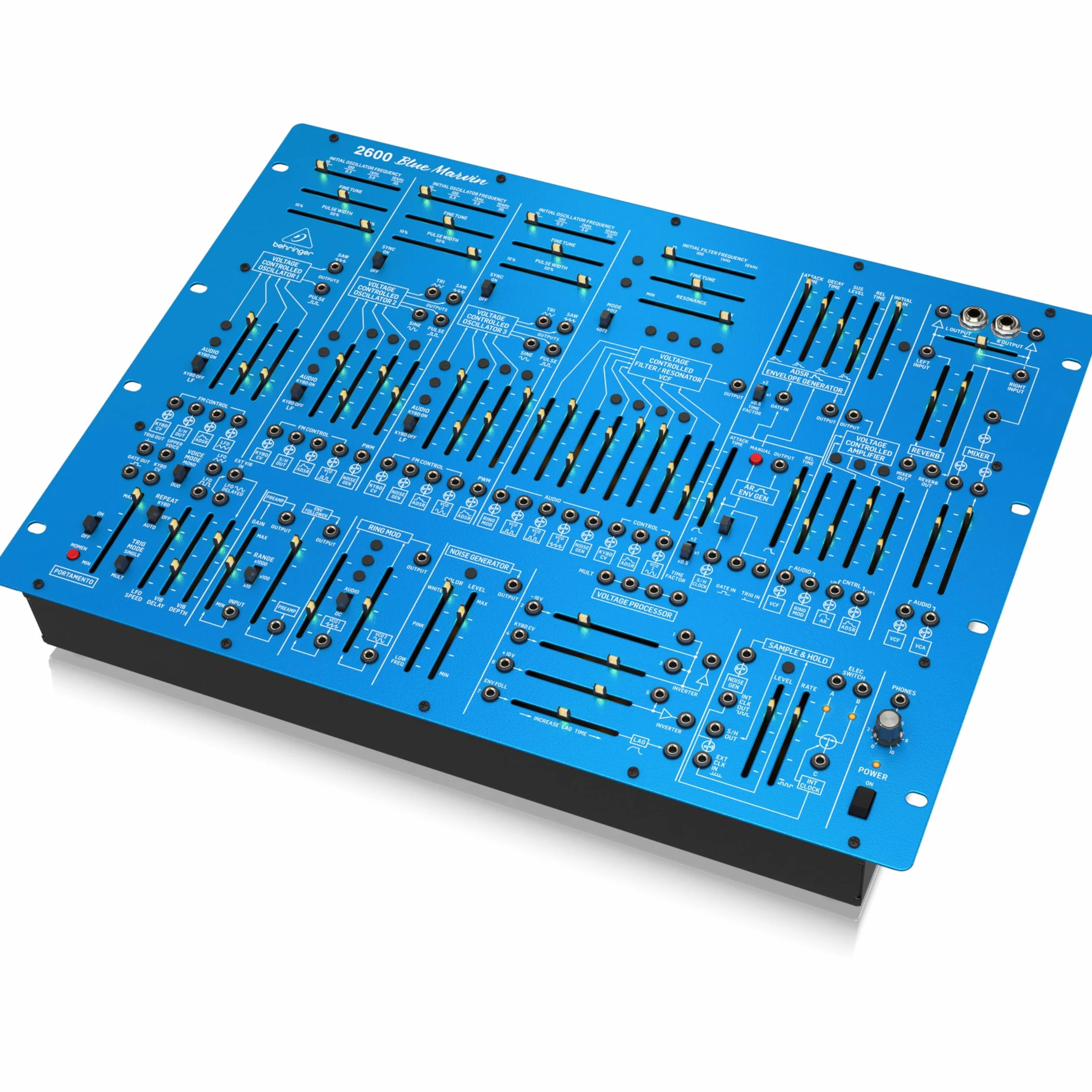Behringer 2600 BLUE MARVIN Sintetizador Analógico Semimodular, Edición Especial, Con 3 VCO Y VCF Multimodo En Formato De Montaje De 8 Bastidores En U