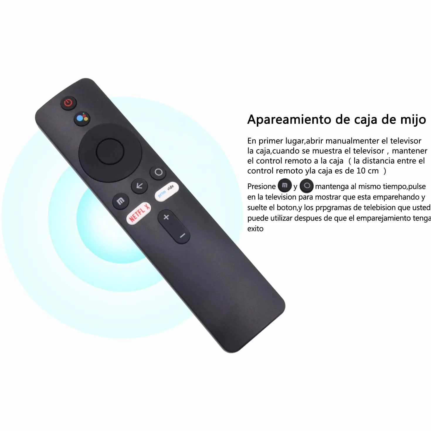 FOXRMT Mando para Xiaomi Mi TV Stick/Mi Box S 4K Bluetooth Control por Voz Asistente Google