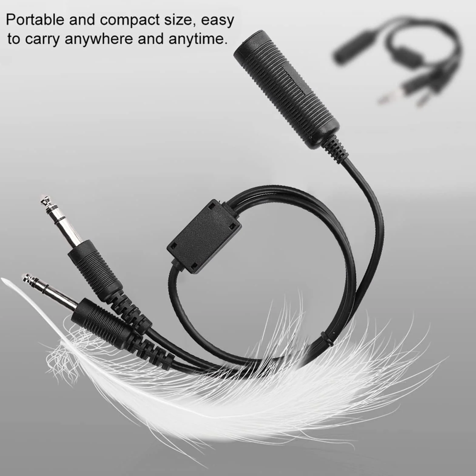 Helicóptero U174 a Dual GA Twin Plug Adaptador para A20 Auricular Avión David Clark Cable Avión Radio Piloto Militar 18253g Adaptador Suministros Adaptador