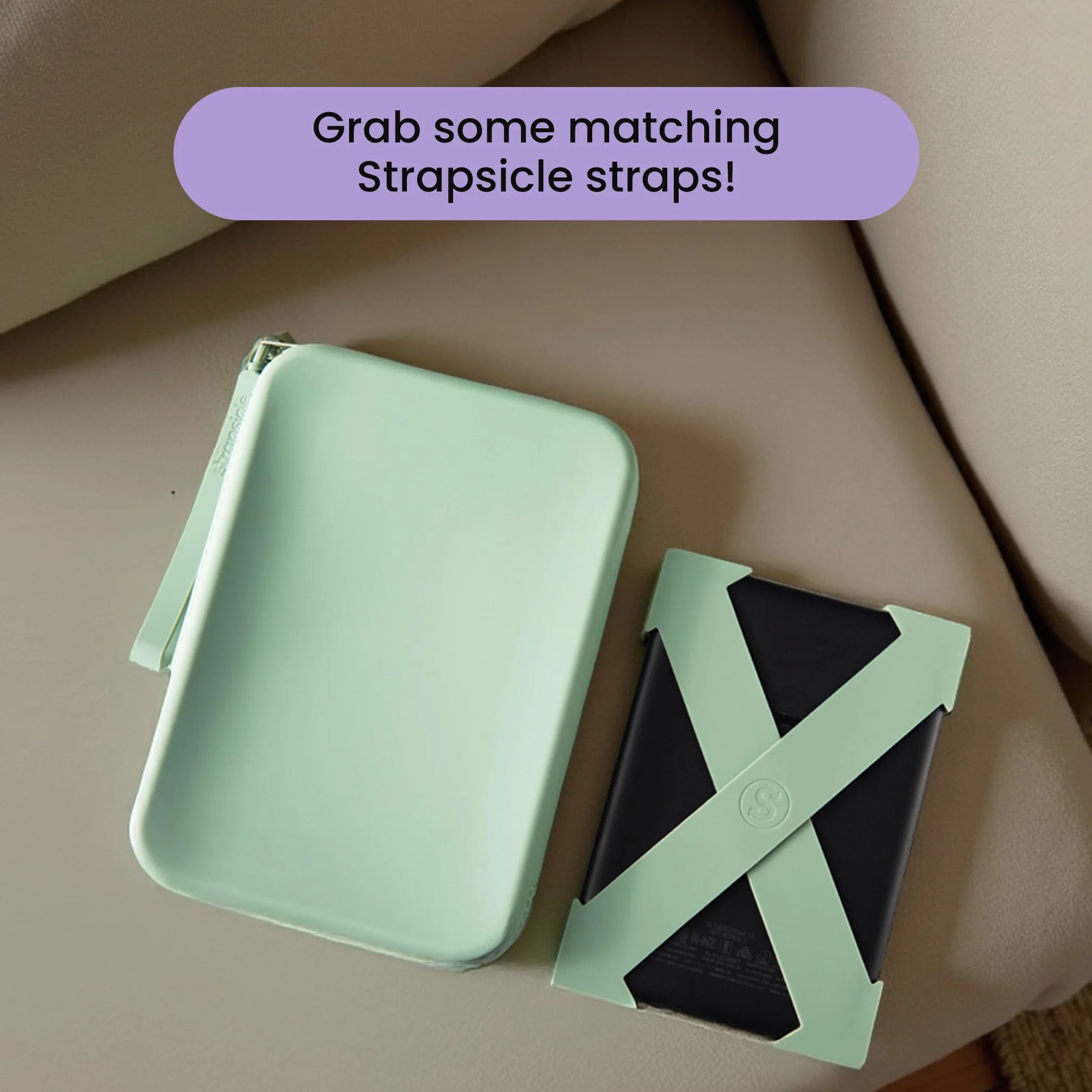 Strapsicle Silicona Embrague para Kindle, Bolsa Multiusos para Teléfono, Cartera y Llaves, se Adapta a Kindles, Kobos, Nook, Paperwhite 6.8 Pulgadas, iPad Mini 6