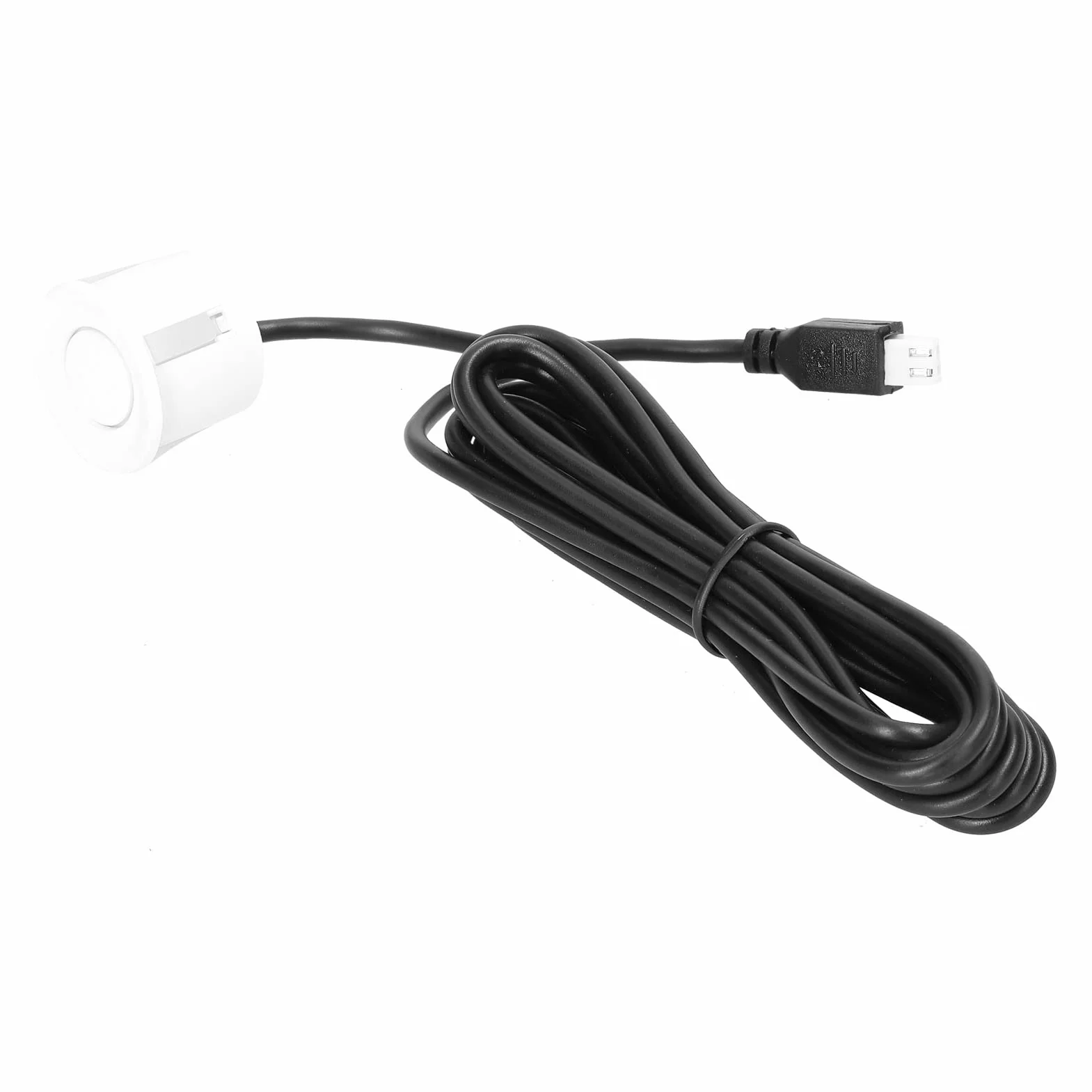 Sensor de aparcamiento para coche Sistema de radar de marcha atrás con 4 sensores de aparcamiento Detección de distancia Indicador de distancia de luz LED zumbador de advertencia, blanco