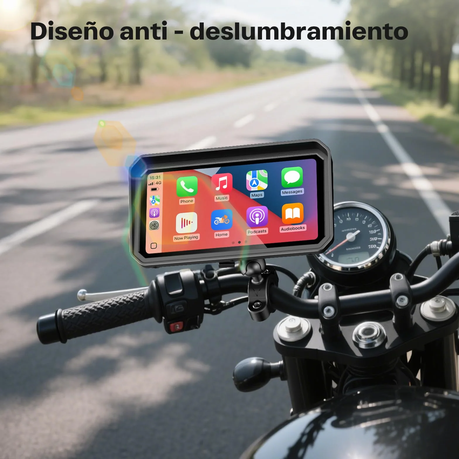 WonVon CarPlay para Motocicleta Sistema de Navegación GPS 6.25 Pulgadas con Apple CarPlay y Android Auto Doble Bluetooth