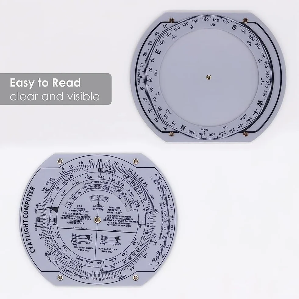 Ordenador de vuelo E6B Plotter aviación Regla cálculo circular Entrenamiento pilotos
