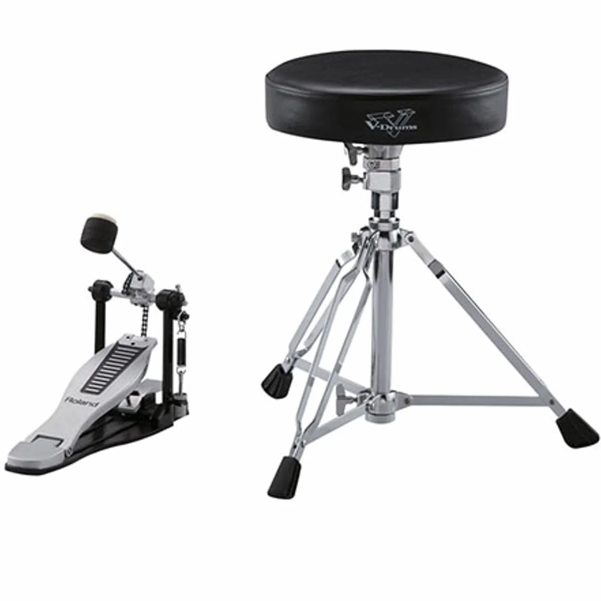 Paquete de Accesorios Esenciales Roland DAP-3X para V-Drums — Incluye Baquetas de Nogal y Pedal de Bombo Con Nuevo Logotipo