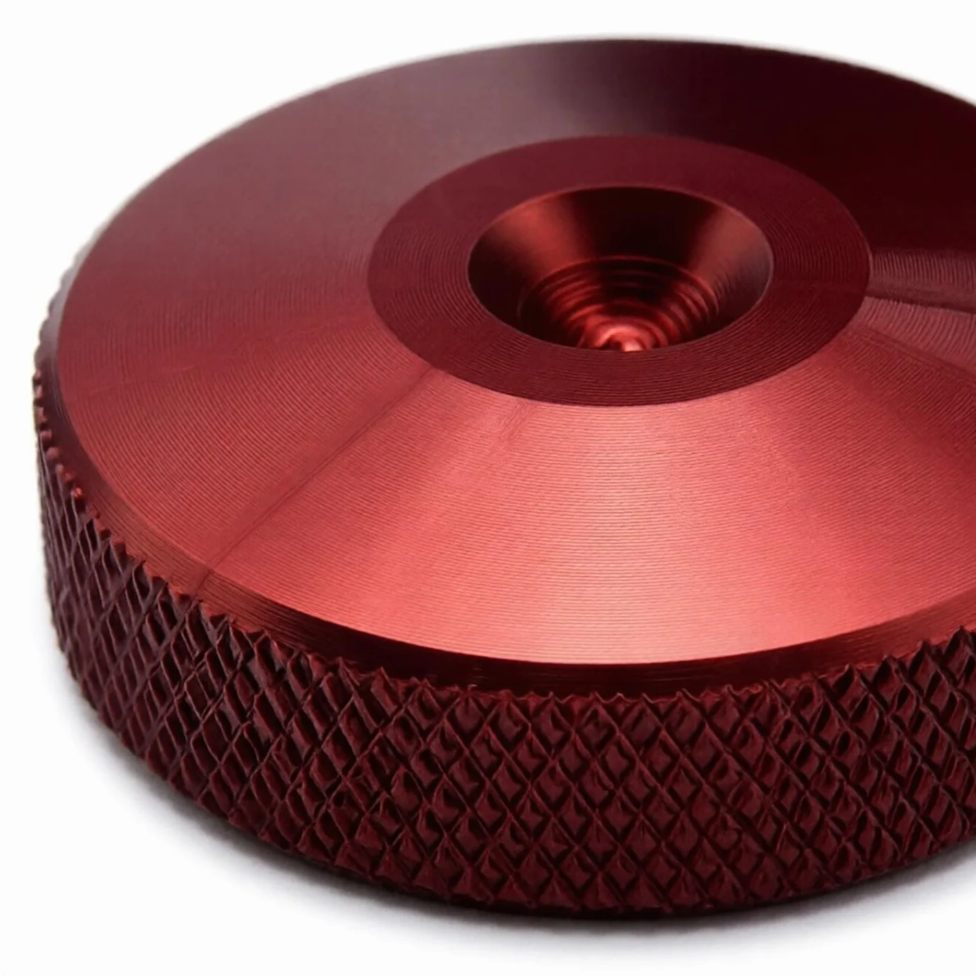 PrecisionGeek M8 Aluminio Anodizado Negro y Rojo puntas/spikes de desacople para altavoces (Conjunto de cuatro)