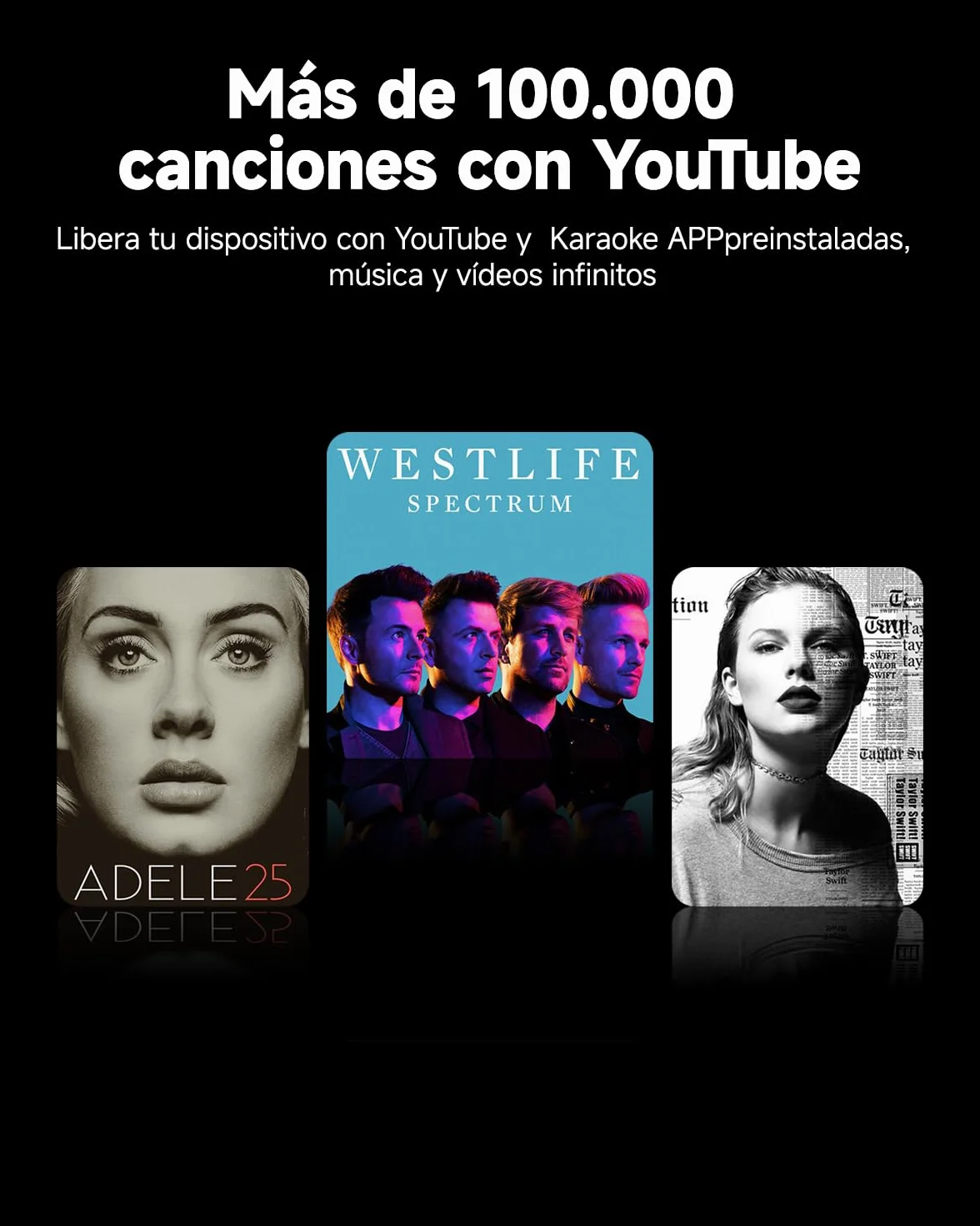 Karaoke Profesional para Adultos con 2 Micrófonos Inalámbricos, Sistema Karaoke para TV con Preamplificador de Micrófono, Bluetooth Portátil para Fiesta（Break X2）