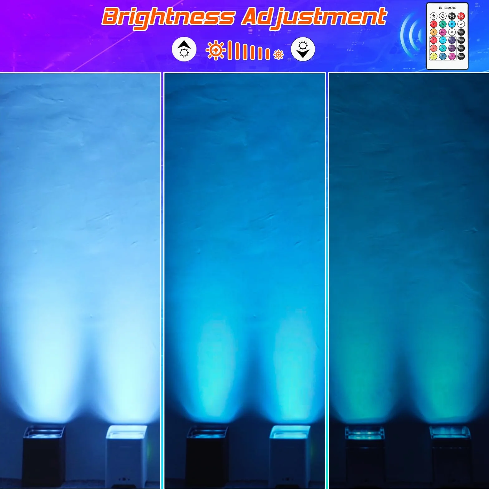 108W par led foco batería recargables, RGBWA+UV 16.7 millones colores luce discoteca con Mando a distancia/APP/DM/IR/2.4GHz Iluminación de escenario para fiesta DJ Bar Boda Cumpleaños
