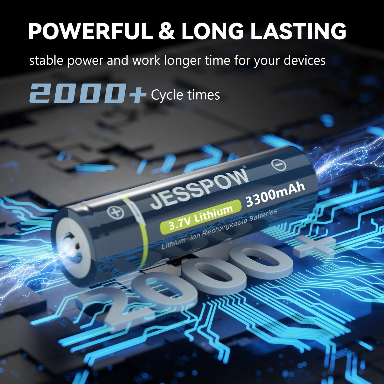 3.7V 3300mAh Bateria Recargable Pilas para Linternas Faros 2PCS