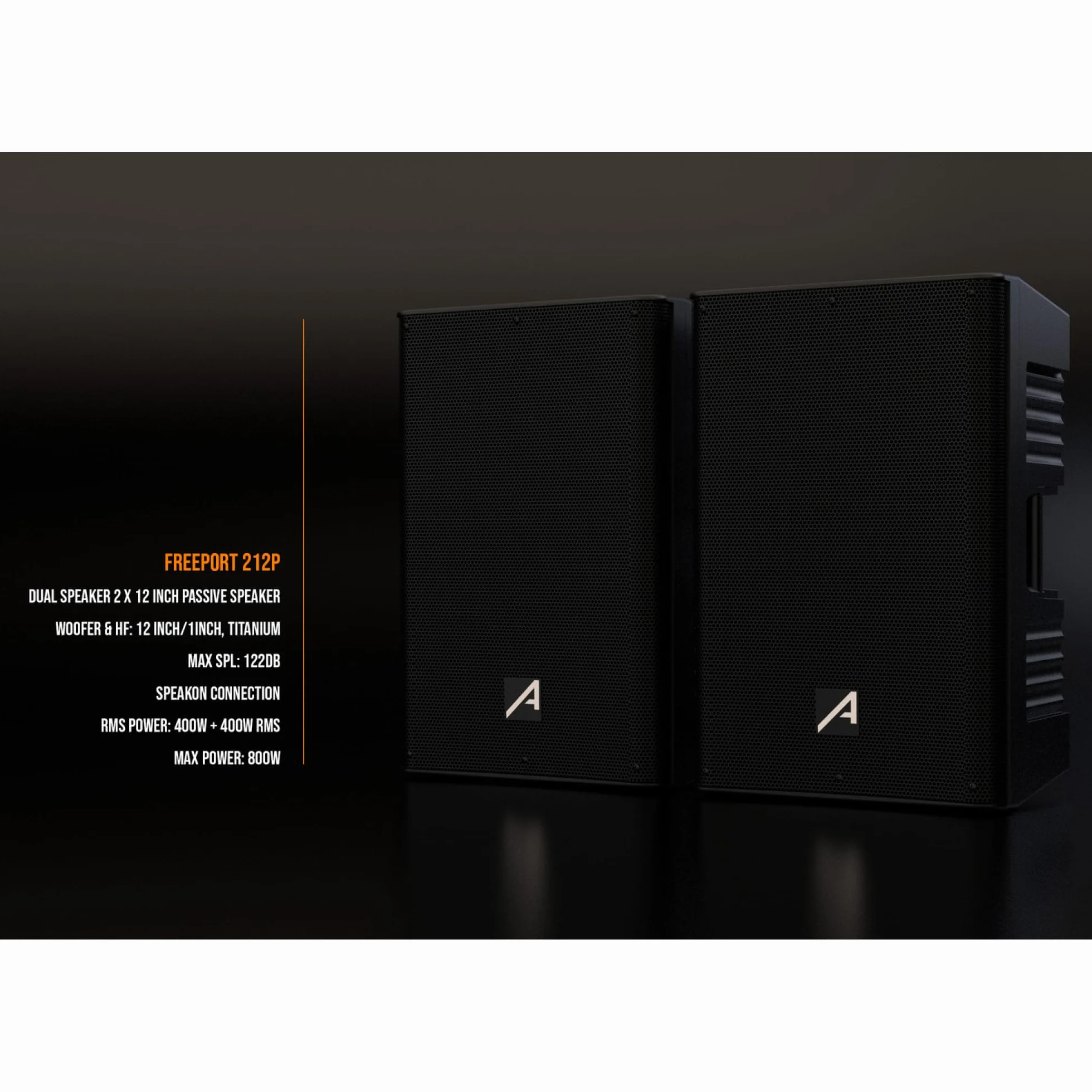 Audibax Freeport 212P Set 2 Altavoces Pasivo 12 400W + 400W