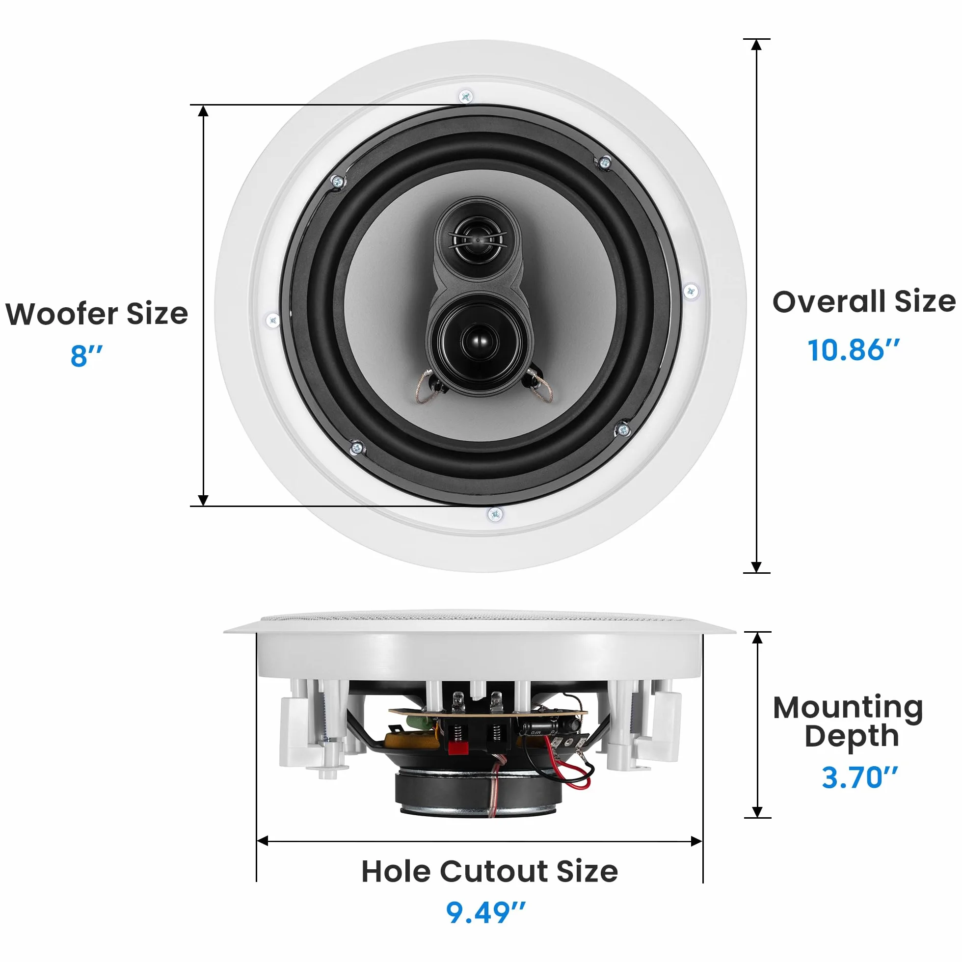Acoustic Audio CS-IC83 - Altavoz de Techo (8 Pulgadas, 3 Pares, 2100 W)