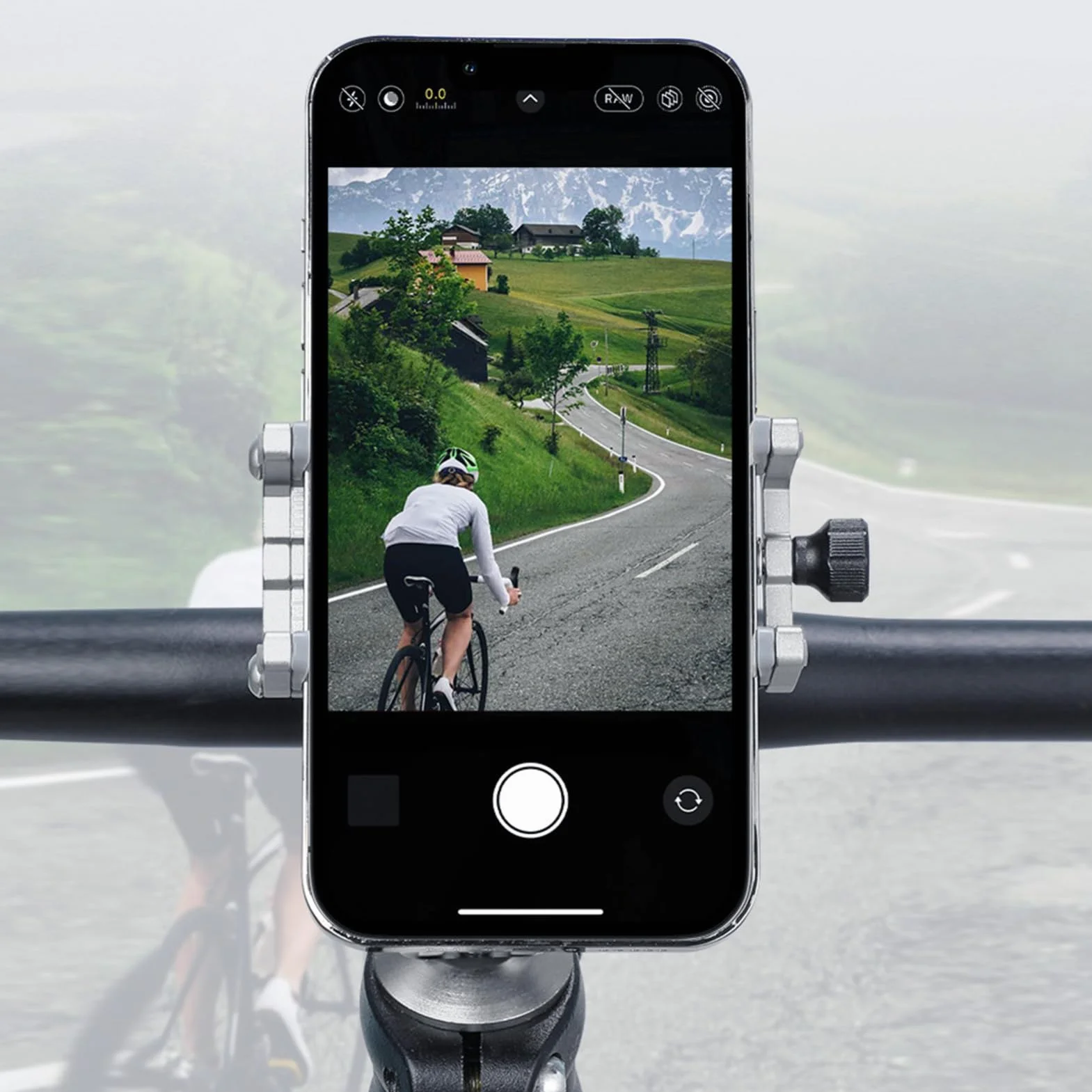 Soporte Móvil Bicicleta Aluminio, Porta Celular Manillar 360º, Pinza 4 Garras Universal para Moto Scooter, Compatible Android