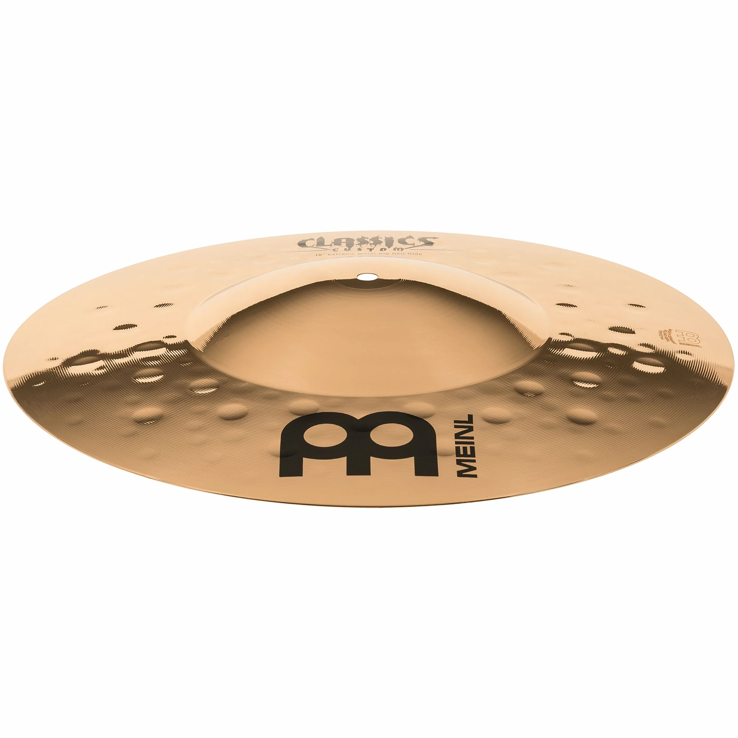 Meinl Cymbals Classics Custom Extreme Metal Plato Big Bell Ride de 18 pulgadas (45,72cm) Platillos de Batería - Bronce B12, Acabado Brillante (CC18EMBBR-B)