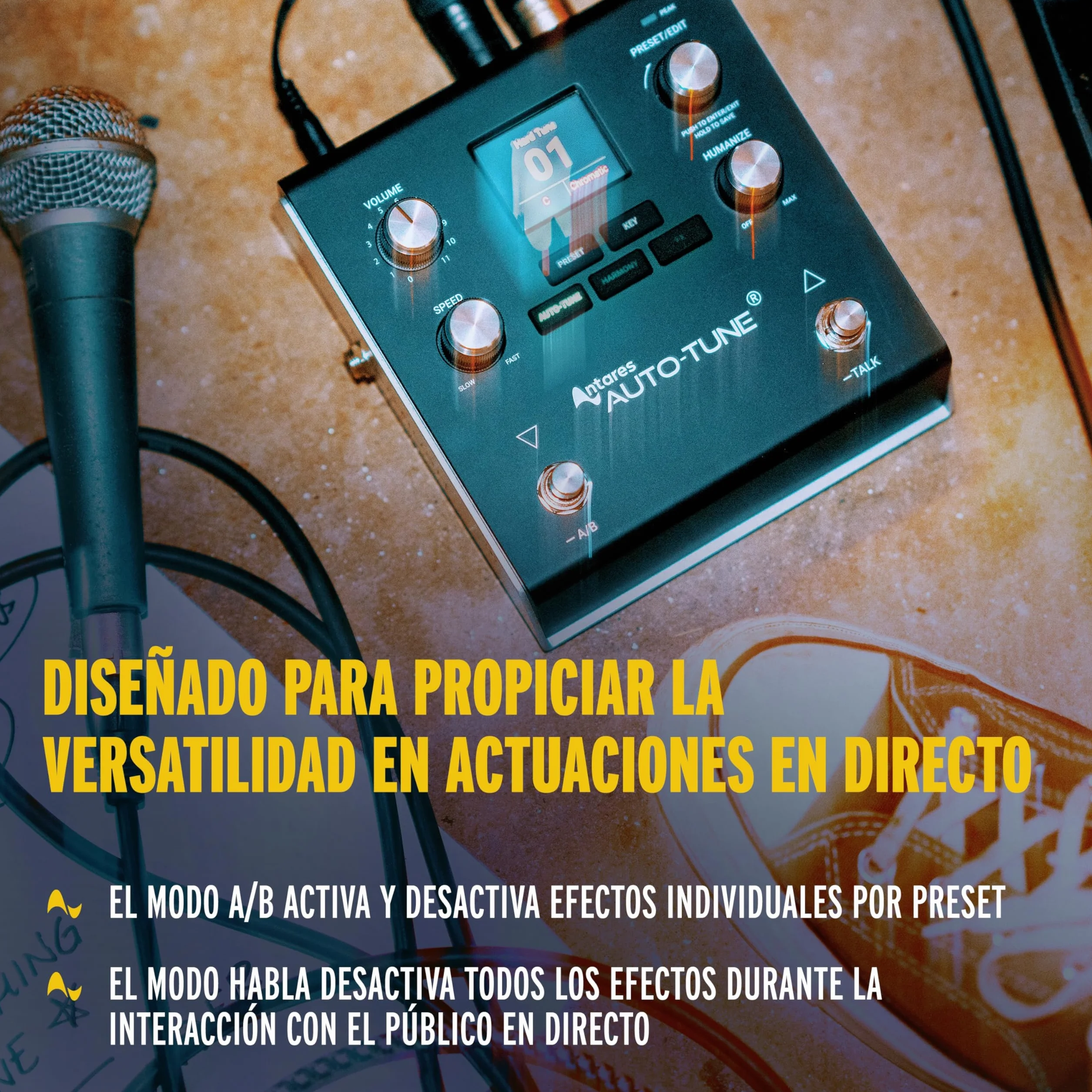 HeadRush VX5 - Pedal de Efectos Vocales con Antares AutoTune para Armonía vocal con Corrección de Tono Instantánea y Entrada para Micrófono y Guitarra