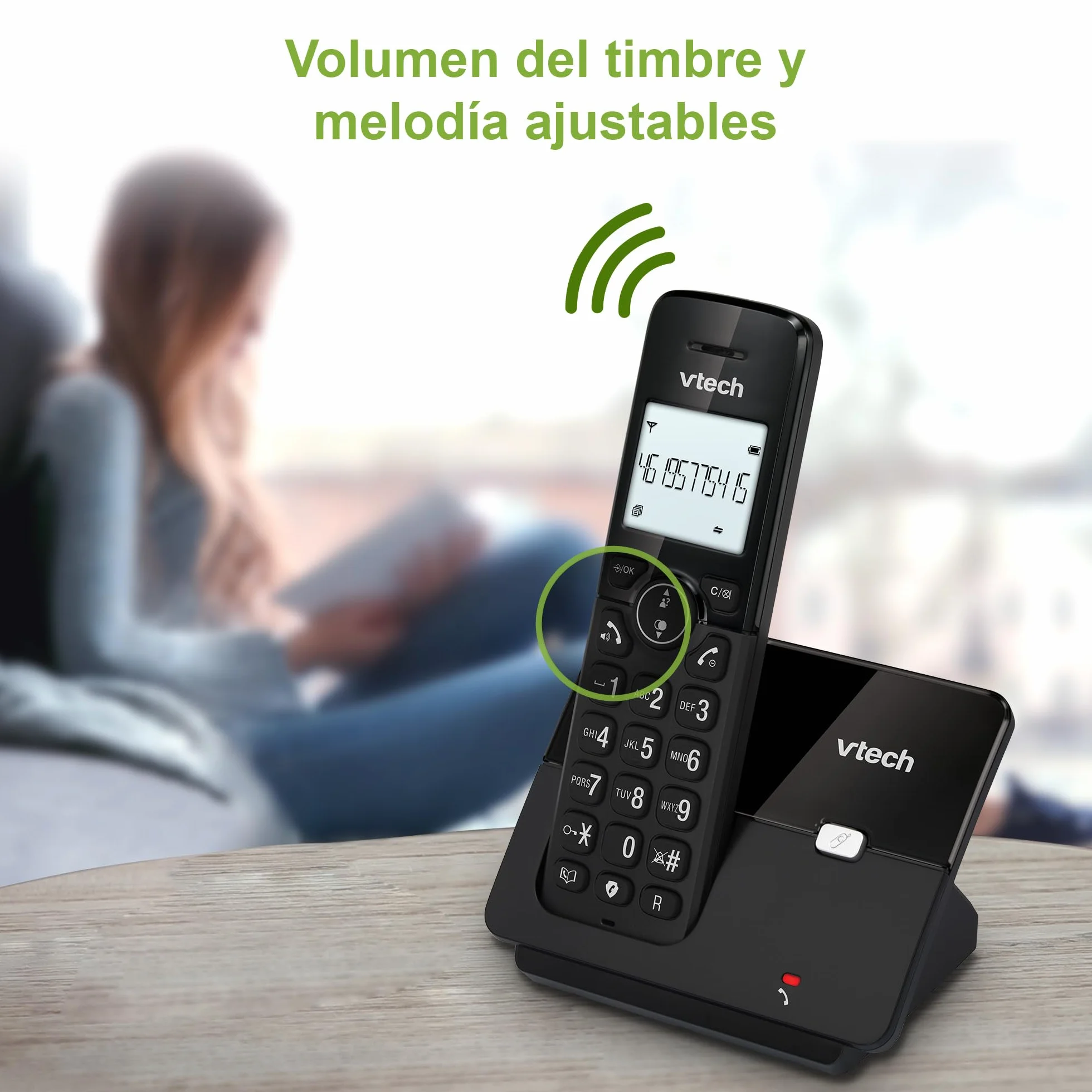 VTech CS2001 Teléfono inalámbrico DECT Duo, Identificador de Llamadas, Manos Libres, Negro