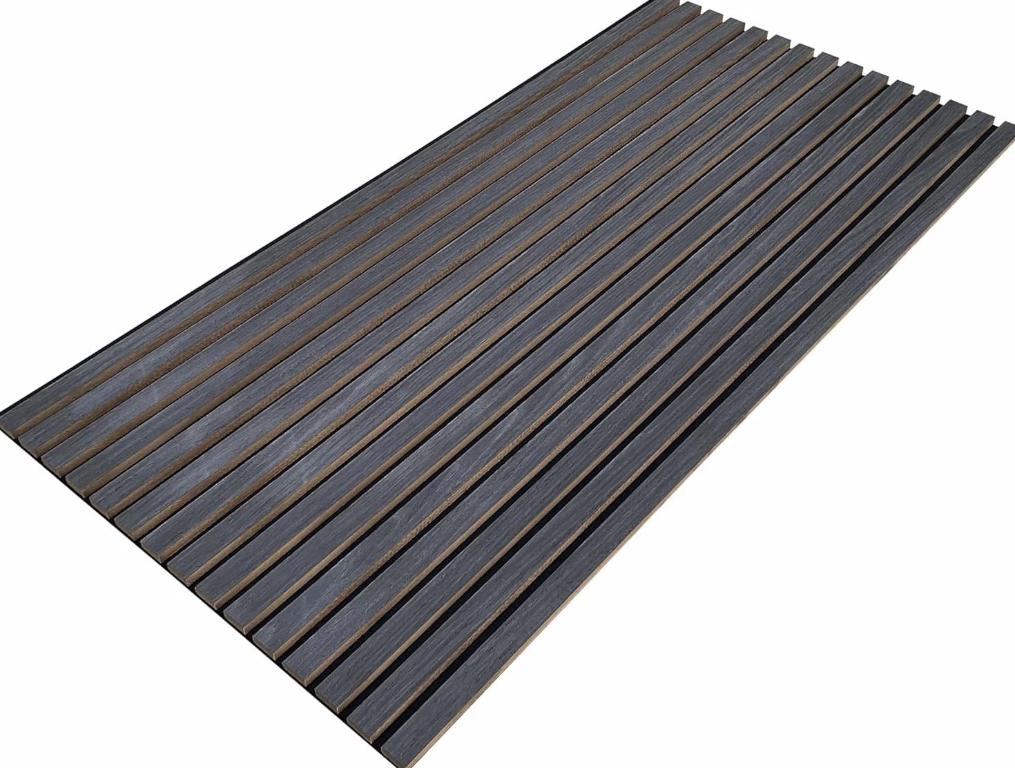 MasquePack - Panel Acústico Decorativo de Madera – Absorción de Sonido, Ideal para Paredes – Varios Tamaños, (Madera Roble Negro Regular/Fieltro Negro, Set x2-240x60)
