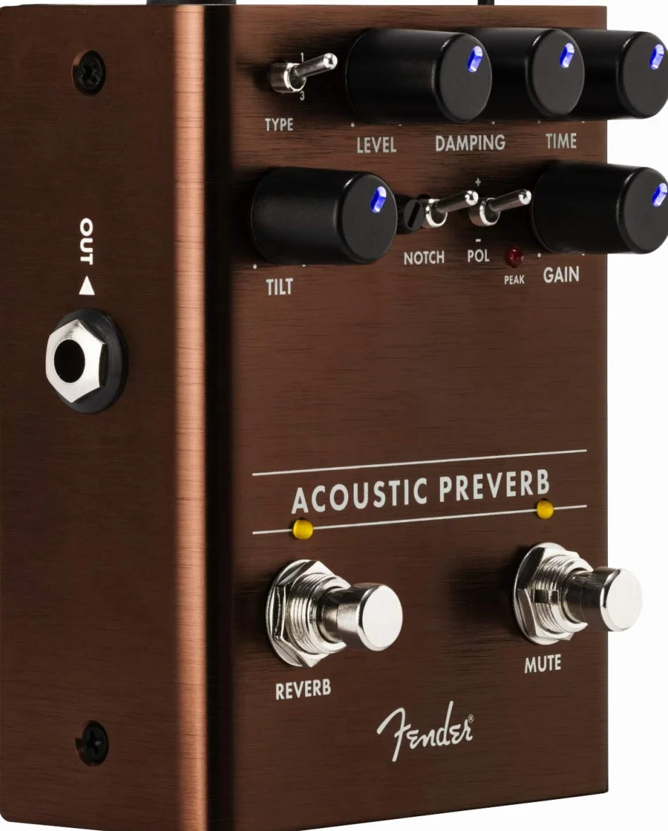 Fender® »ACOUSTIC PREVERB« Pedal de efecto para guitarra acústica