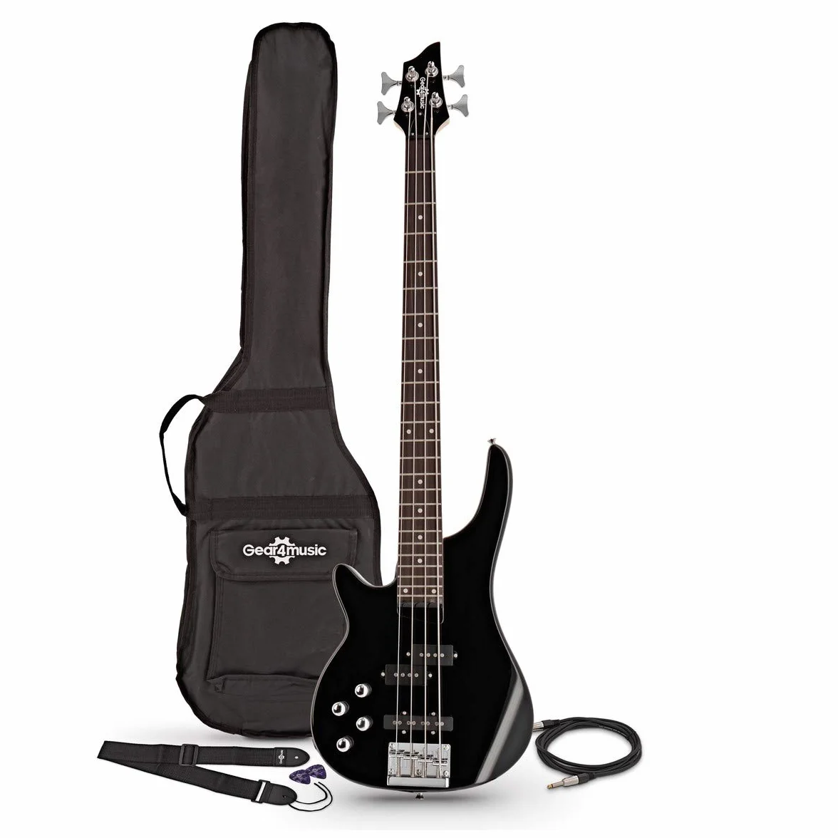 Bajo Zurdo Chicago de Gear4music, Negro