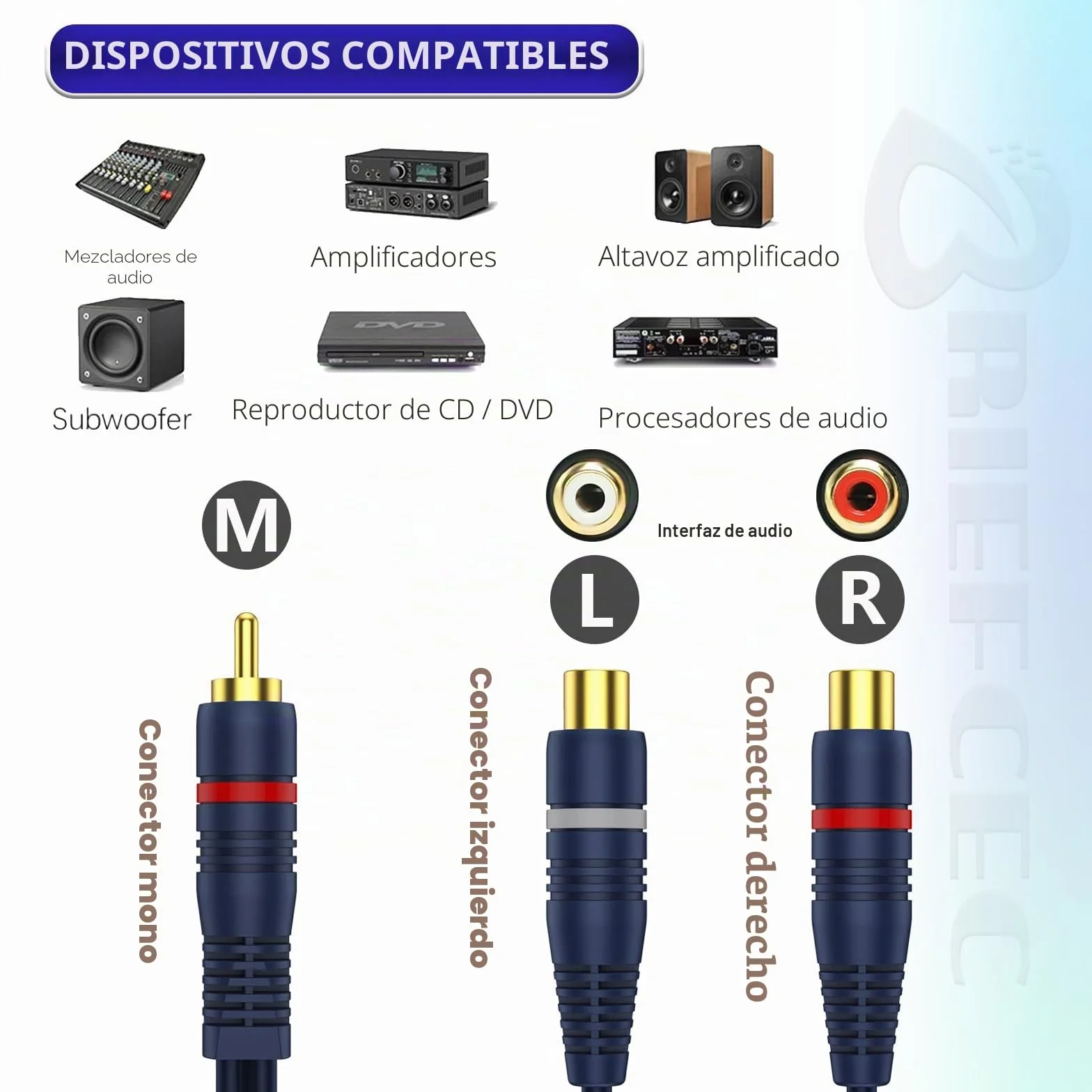 Adaptador Y para cable splitter Cinch de 15 cm, para subwoofer compatible con Phono, AV, audio coaxial y cables RCA (1 conector macho a 2 jacks hembra, 2 unidades, color azul)