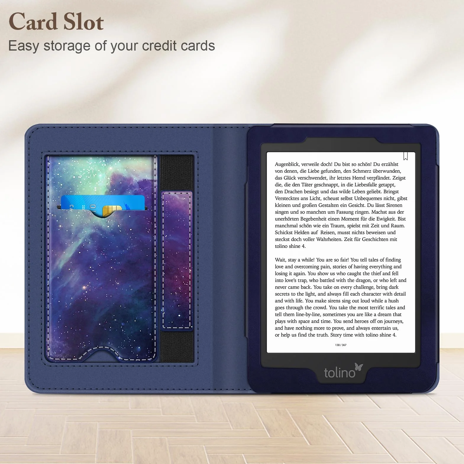 FINTIE Funda para 6" Kobo Clara Colour (2024) / Kobo Clara BW (2024) / 2E (2022) - Protectora con Card Slot y Hand Strap, Auto Despertador/Sueño