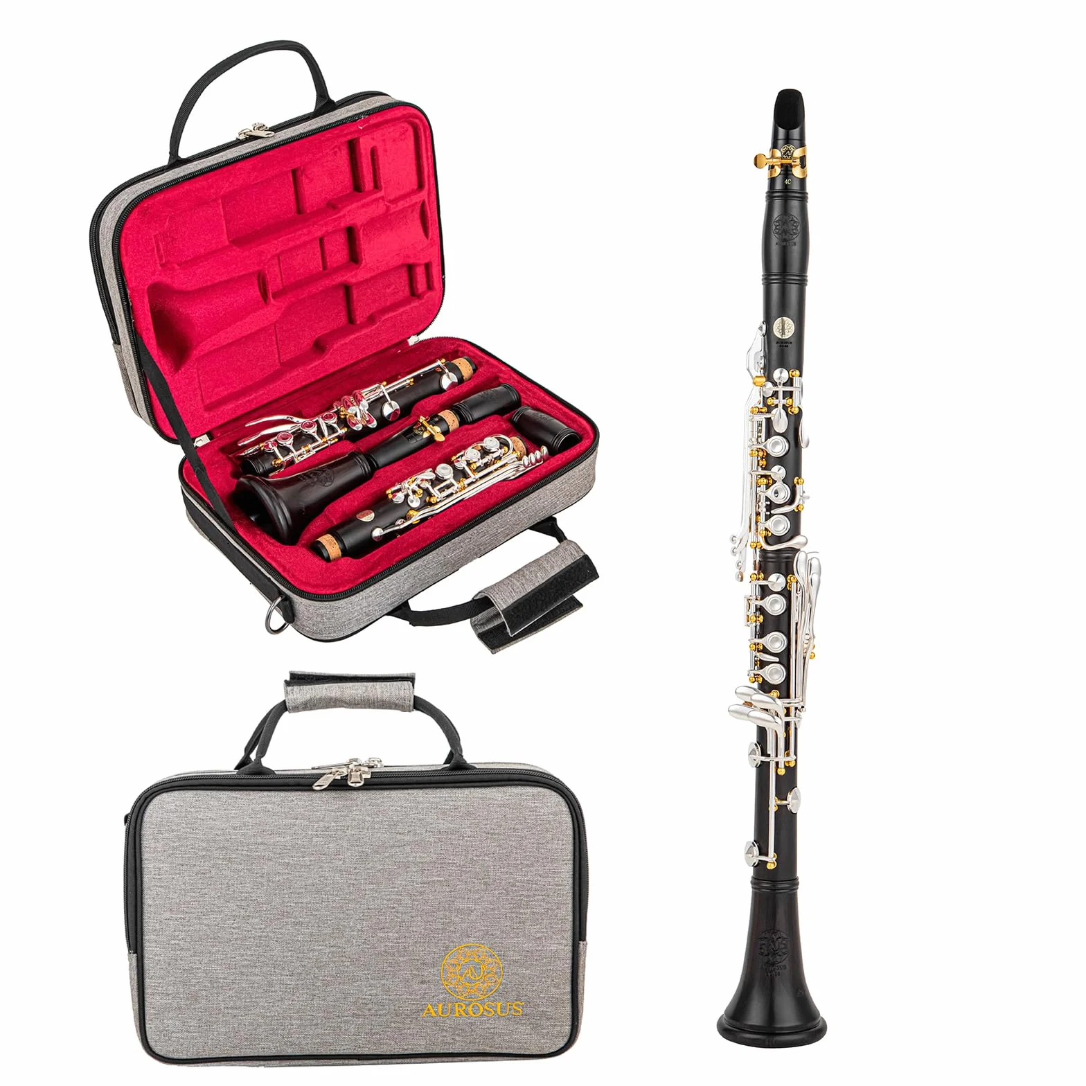 Mecanismo de meseta EG-S - Agujeros cubiertos, 17 teclas, 18 teclas, cuerpo de ébano chapado en plata, clarinetes para jugar al aire libre en invierno para jugadores con manos muy pequeñas