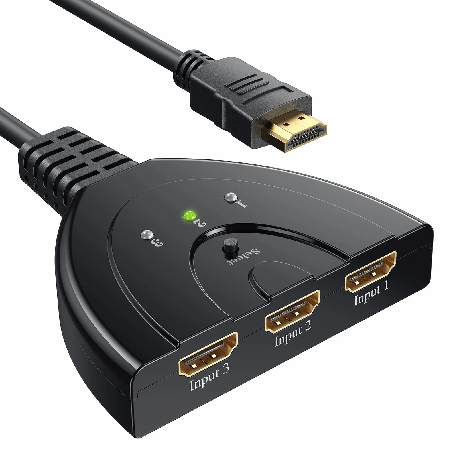 GANA HDMI Switch 3 Entradas 1 Salida Splitter Full HD 1080p 3D para HDTV