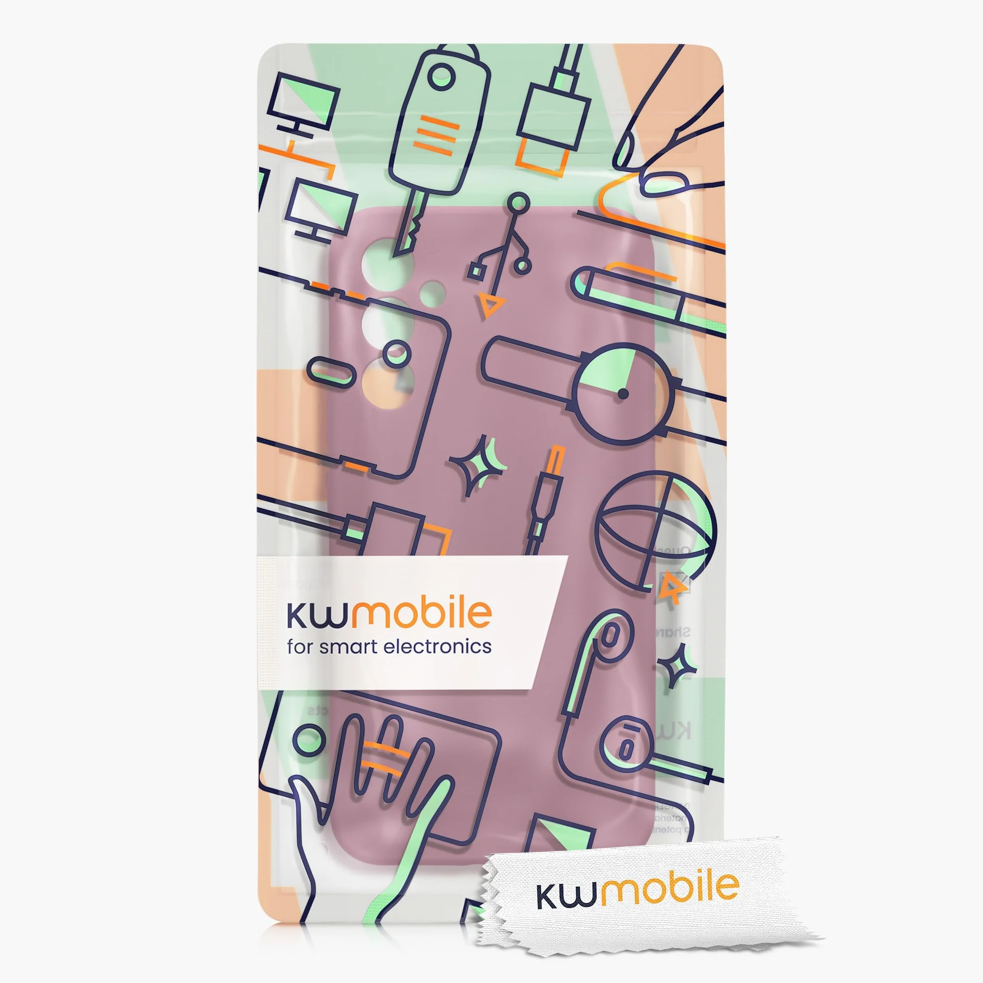 kwmobile Carcasa Compatible con Samsung Galaxy A34 5G Funda - Case TPU y Silicona con Interior de Microfibra - Suave Protector antigolpes para móvil - orquídea Morada