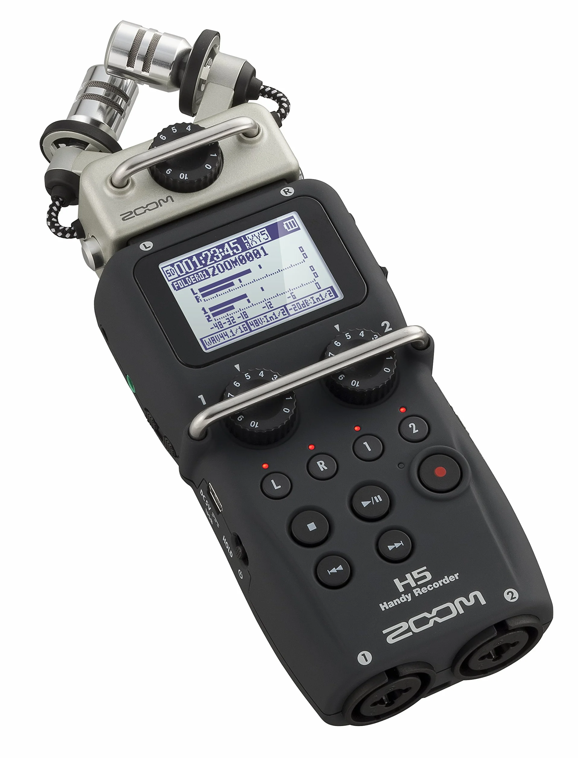Zoom H5 Grabador Digital Multitraccia de 4 Pistas con Micrófonos Intercambiables, Interfaz USB, Negro