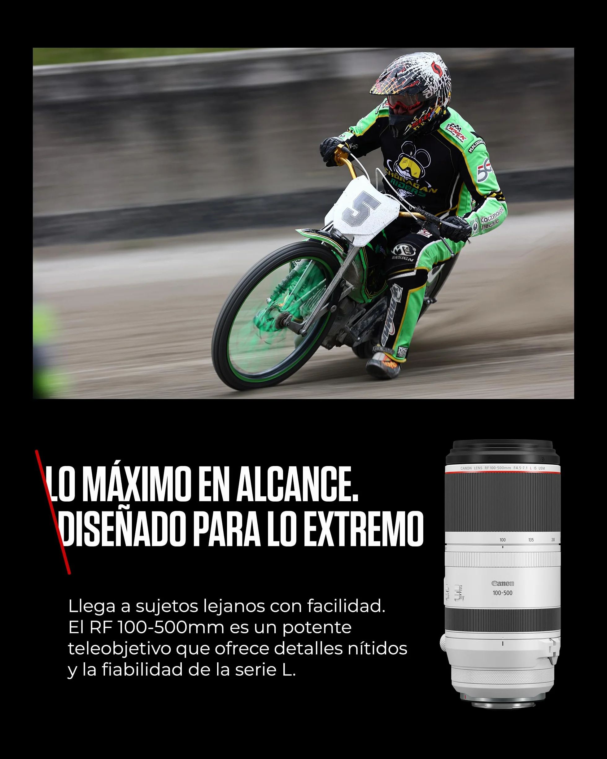 Canon Objetivo RF 100-500mm F4.5-7.1L IS USM - Lente Zoom Teleobjetivo Serie L, Ideal en Viaje y Naturaleza, Ligero, AF de Motores USM y estabilizador óptico 5 Pasos, Compatible Sistema EOS R, Negro