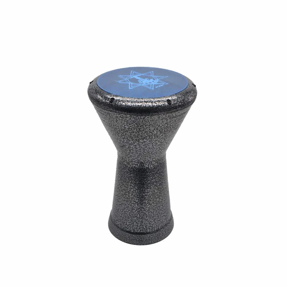 Darbuka Egipcia de Percusión, 42 cm de Altura con Funda, Parche de Repuesto y Llave (Plata)