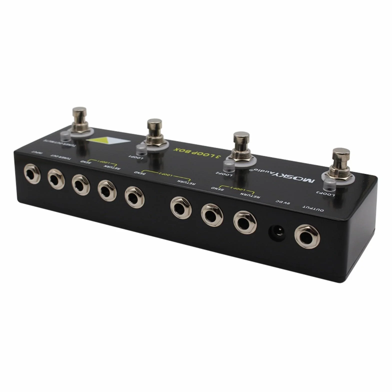 Pedal Looper con sintonizador True Bypass, grabación ilimitada y múltiples bucles MOSKYaudio 3 Loop Box 230x70x36 mm