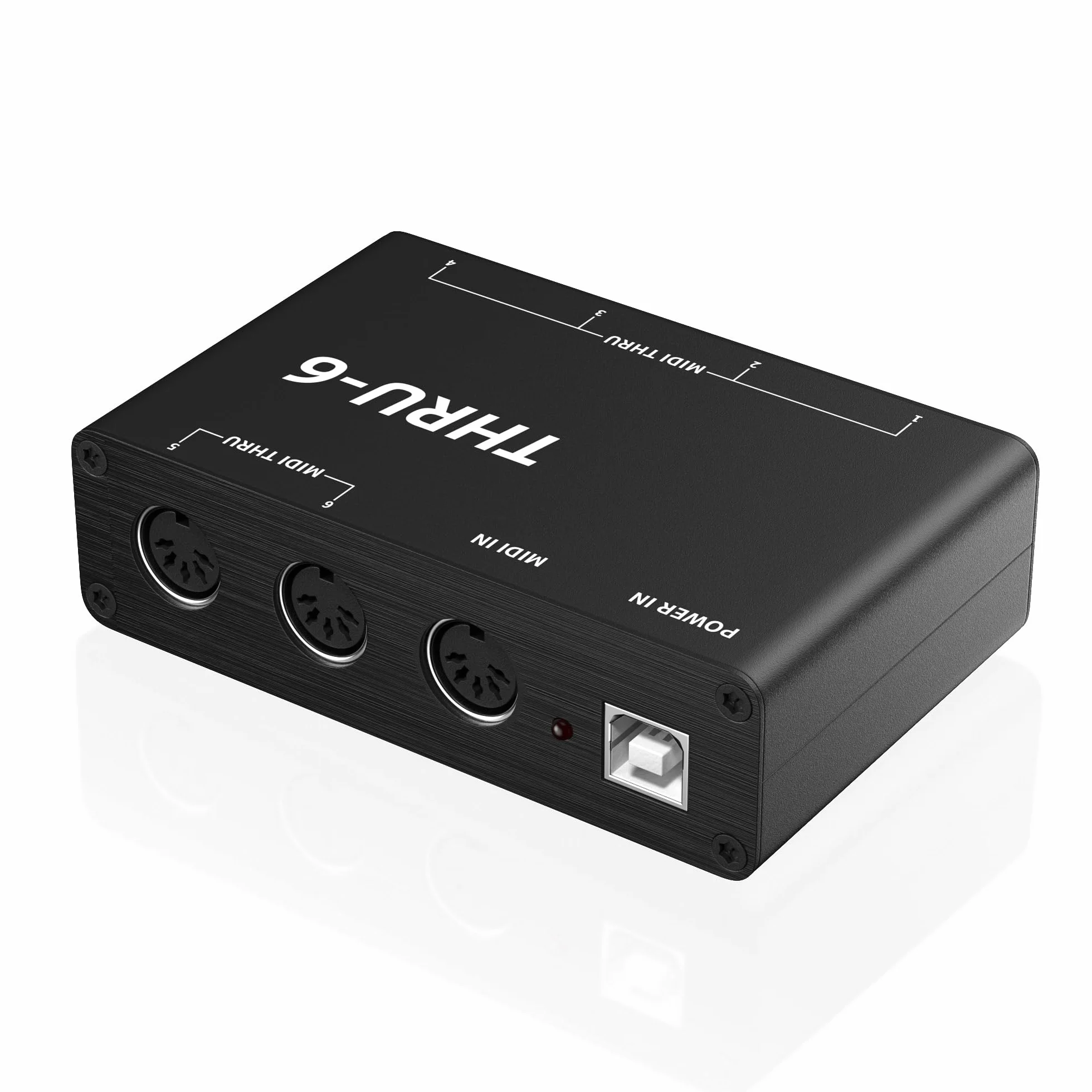 DigitalLife PulseThruX Series | Caja MIDI Thru Autónoma 1-Ent/6-Sal, DIN de 5 Pines, Metal – Para Principiantes, Músicos de Estudio y Artistas en Vivo – Funciona Sin Ordenador 【T6, 1 Ud./Pack】