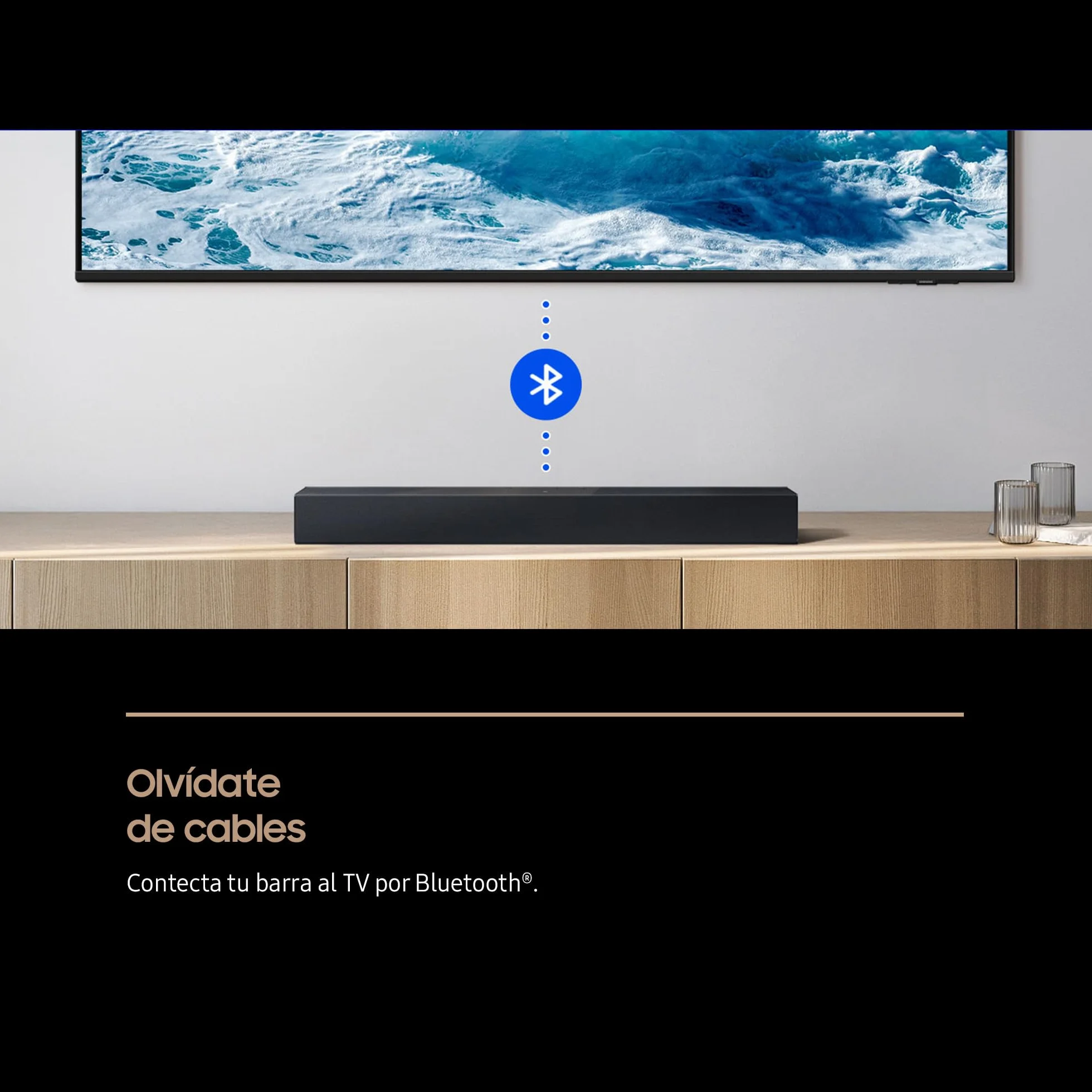 Samsung Barra de Sonido HW-B400F/ZF 2.0ch Woofer Integrado Modo de Juego Bluetooth Negro
