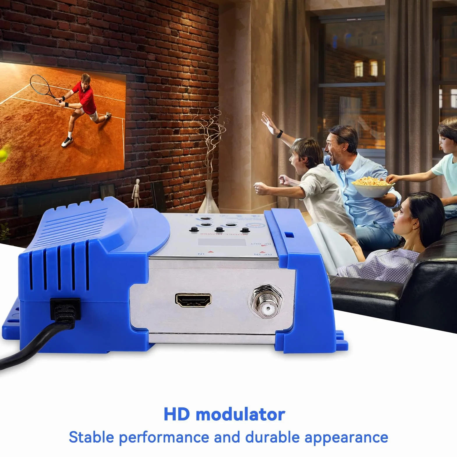 Agatige Modulador para TV, Modulador HD HDM68 Digital HDMI RF VHF/UHF Frecuencia Accesorios de Computadora Enchufe de la UE 100-240V
