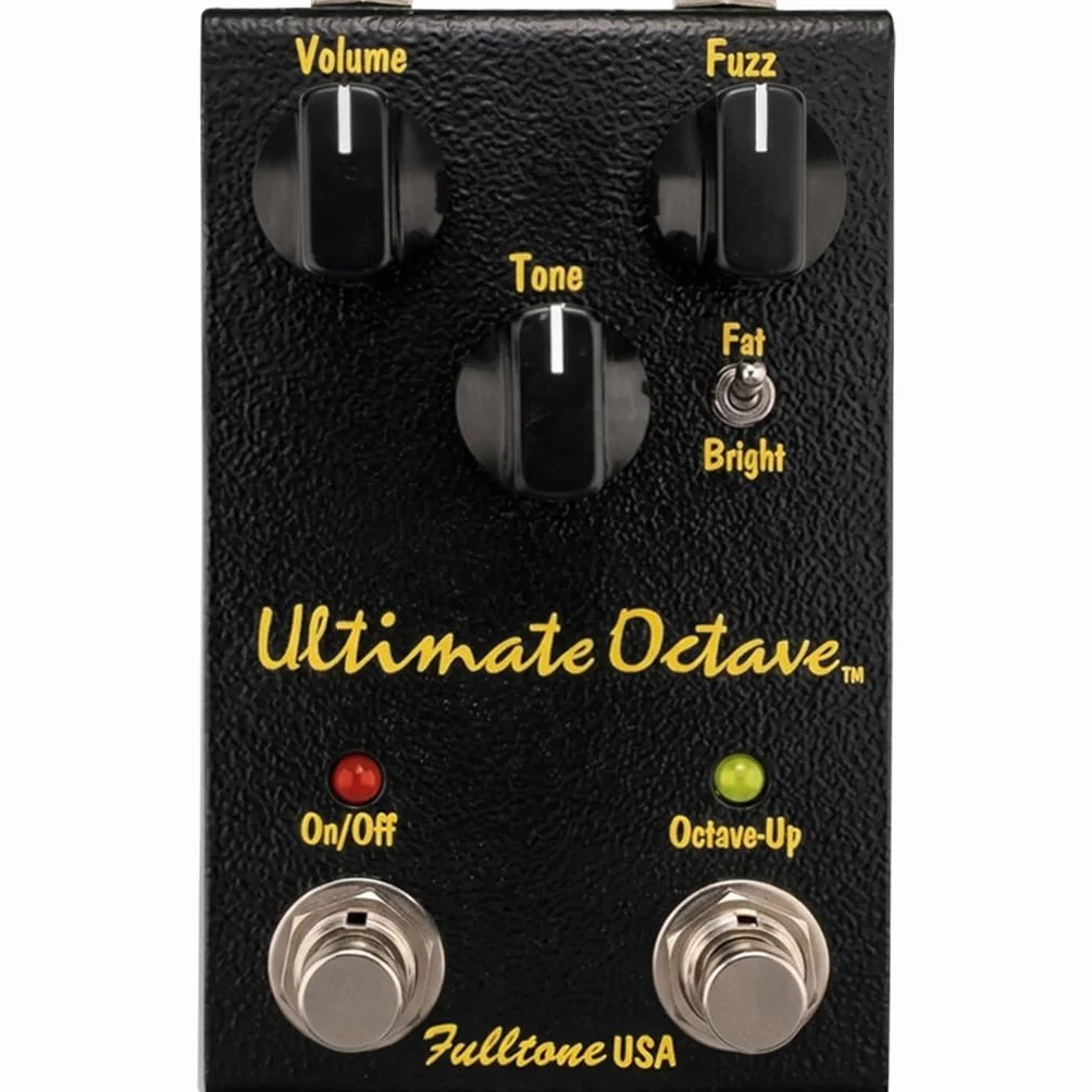 Fulltone Ultimate Pedal de octava de guitarra Fuzz con octava superior, interruptor Fat/Bright, transistor BC108, True Bypass, hecho a mano en EE. UU., negro