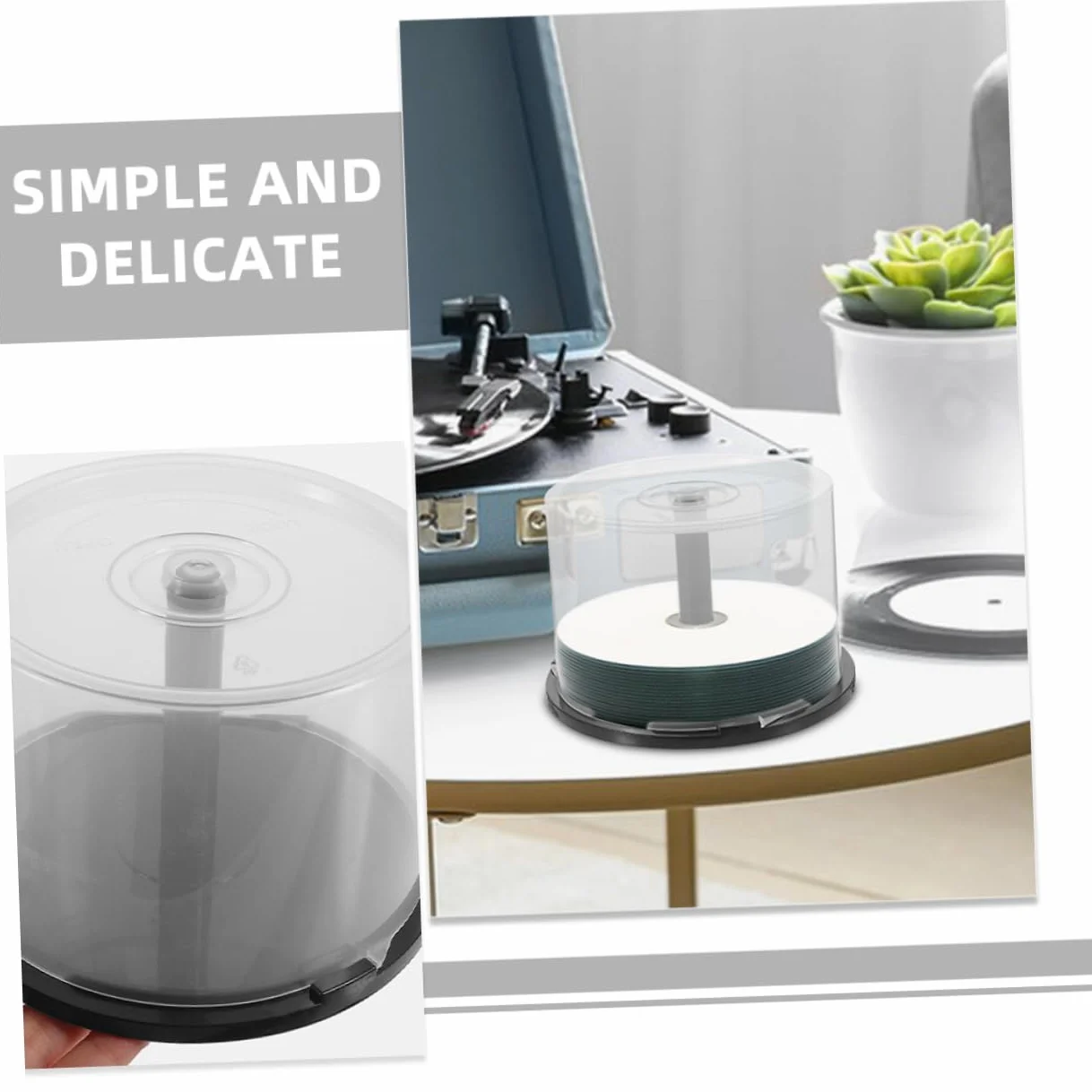 Cabilock 2piezas Caja De Almacenamiento De Cd Transparente De Plástico Organizador De Discos Con Tapa Capacidad Para Cd Dvd Para Mantener Tu Colección Ordenada y Protegida