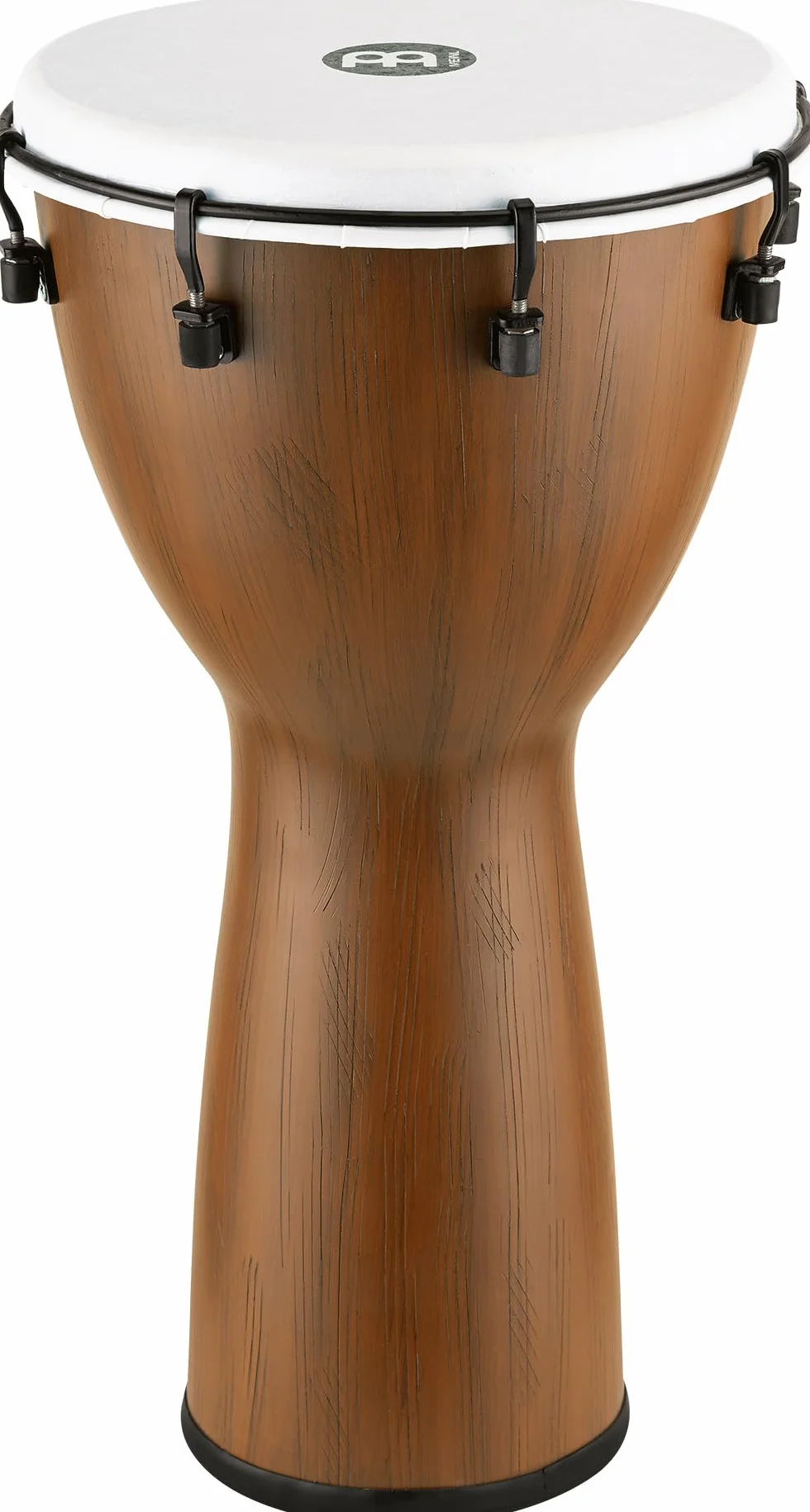 Meinl Percussion Djembe (todo tipo de clima) con carcasa sintética y cabeza, serie Alpine — NO fabricado en China — Tamaño mediano de 30,48 cm sintonizado mecánicamente, 2 años de garantía (ADJ12-BW)