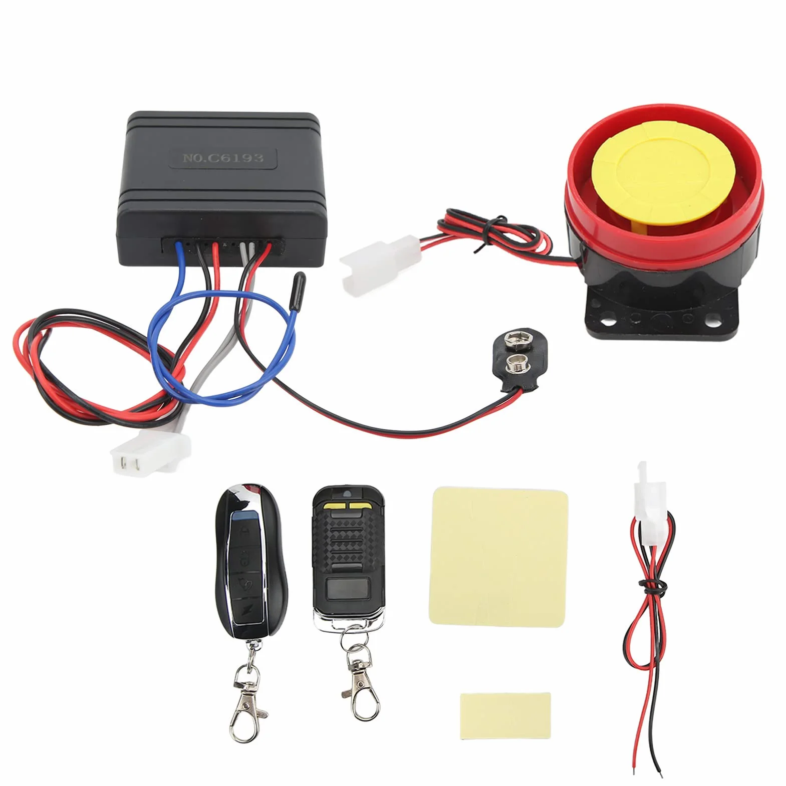 KIMISS Sistema de Alarma para Motocicleta, Alarma de Vibración Inalámbrica de Seguridad Antirrobo 12V Universal para Scooter Bike