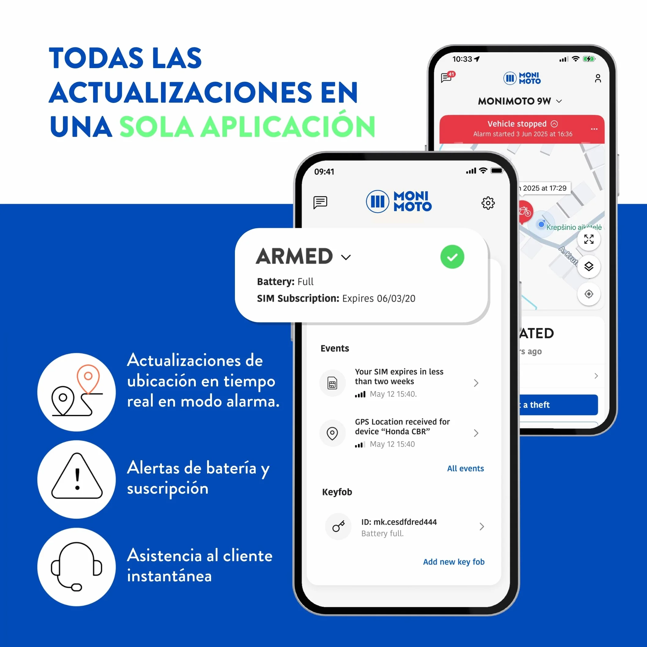 MoniMoto 7 Localizador GPS para Motos y Coches | Fácil Instalación | Sin Cables | Gran Autonomía. Sistema Antirrobo | Alarma con Aviso al Móvil. Mini GPS Tracker Internacional