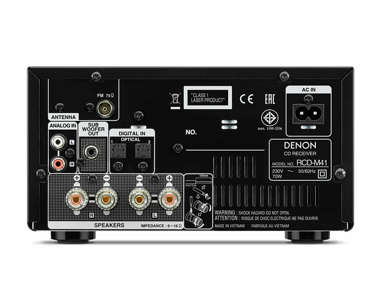 Denon D-M41 - Microcadena con lector de CD y Bluetooth, color Negro