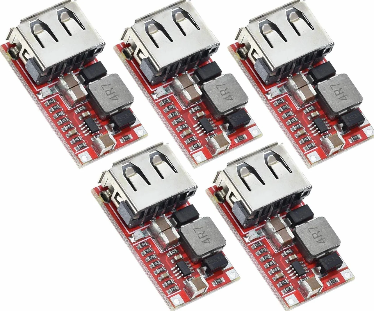 5pcs 6-24V 24V 12V to 5V USB Step Down Module DC-DC Converter