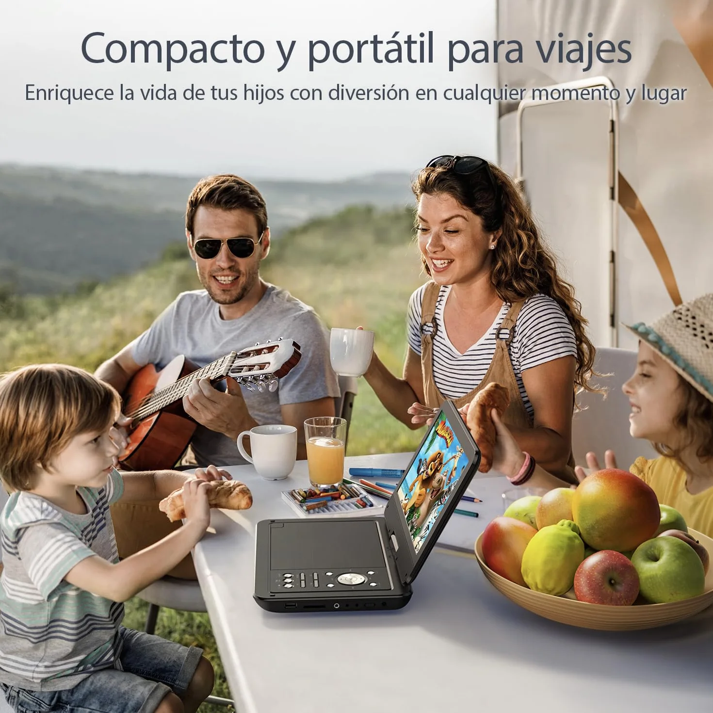 Yoton Reproductor de DVD Portátil 12,5'' Pantalla Giratoria HD 10,5'' Sin Restricción Regional