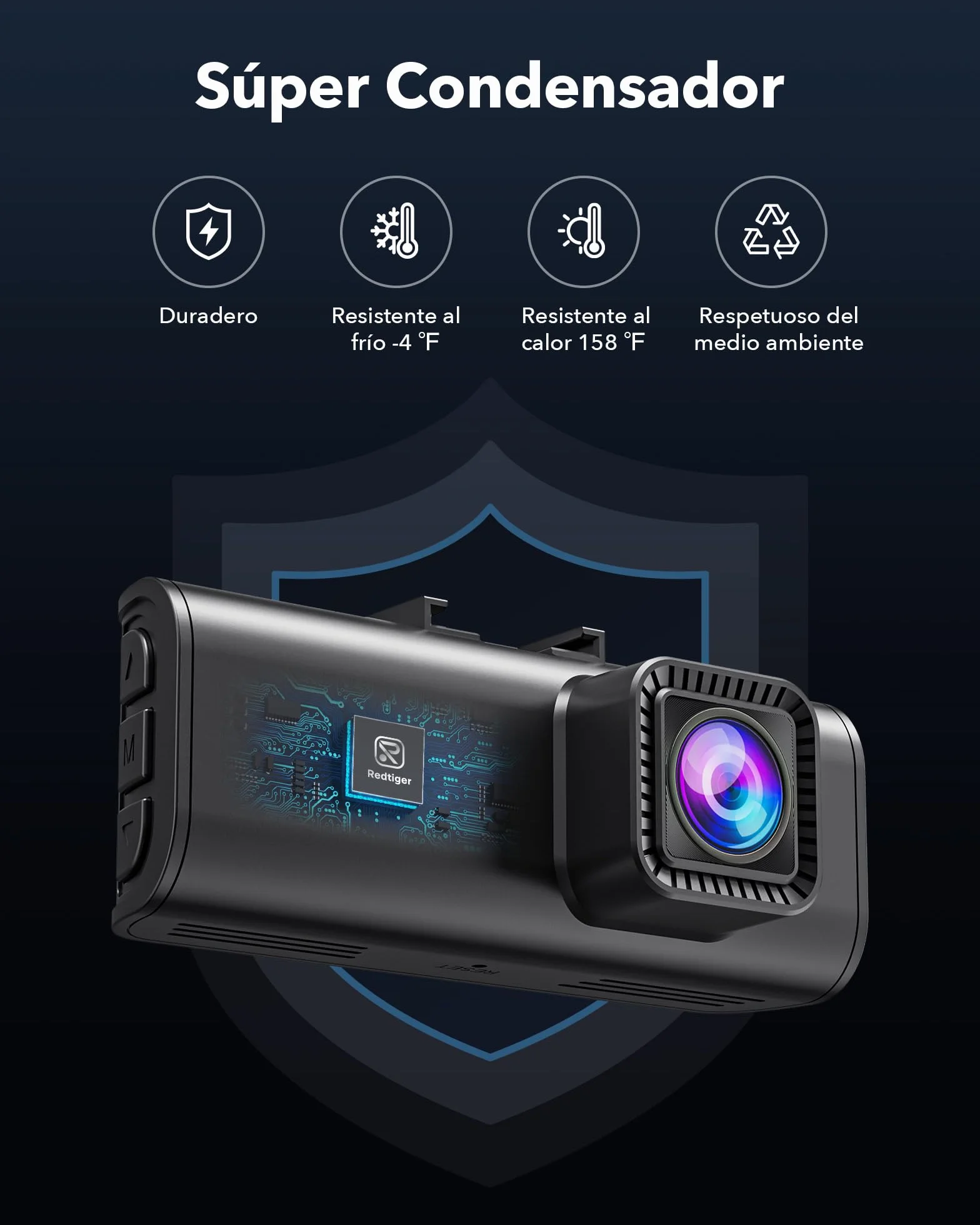 REDTIGER Dashcam 4K/2.5K Delantera y Trasera con STARVIS 2,Pantalla IPS de 3,18 Pulgadas, Tarjeta de 128 GB, WiFi de 5,8 GHz, GPS, WDR Gran Angular de 170°, Admite hasta 256 GB (F7NP)