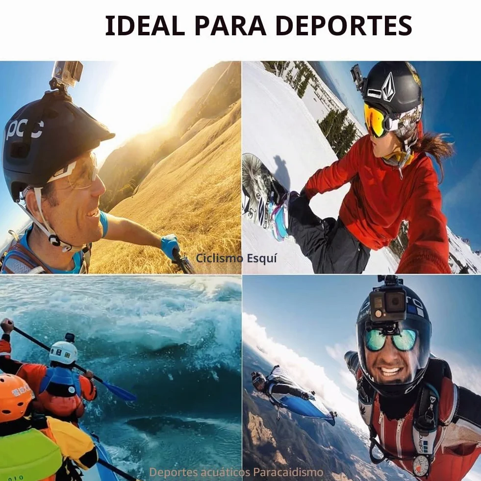 Soporte para cámara adhesiva, soporte adhesivo, soporte plano curvado casco, 16 accesorios para cámara de acción, con montaje GoPro, soportes adhesivos compatibles con GoPro y otras cámaras