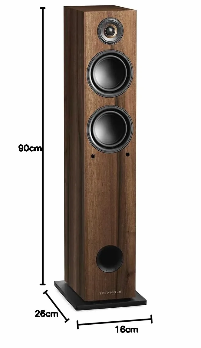 Triangle - Altavoces Activos LN05A - Altavoces Columna Bluetooth con Amplificador de 2 x 80W - Audio HD - Entradas Phono/Plato óptico y Salida para subwoofer - 165 x 921 x 263 mm – Castaño (Par)