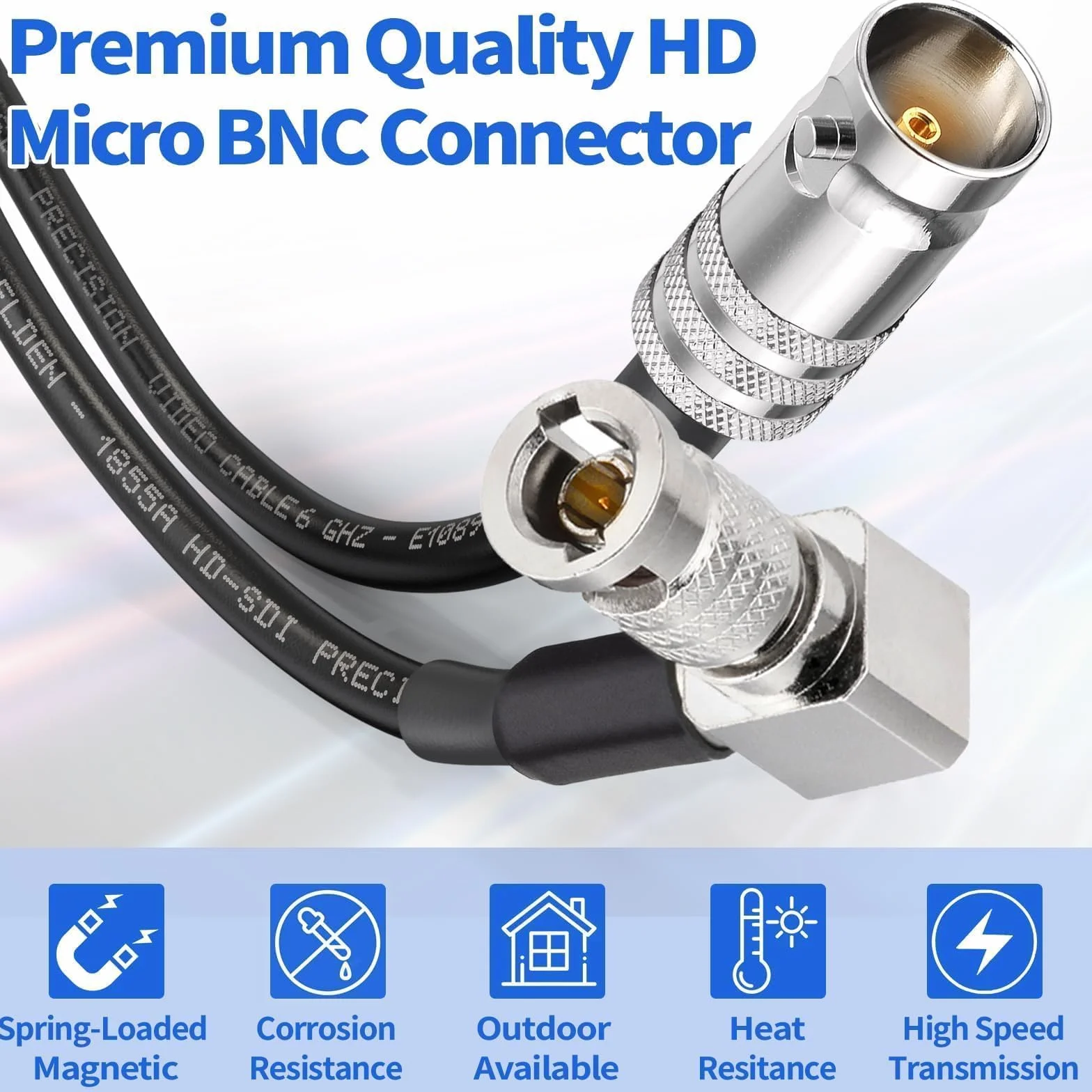 Superbat Cable Mini BNC en Ángulo Recto a BNC Hembra 30cm HD/3G/6G Micro SDI a SDI 75 Ohm Belden 1855A para Video Assist, Cámara de Micro Estudio, Tarjeta Decklink Quad Capture