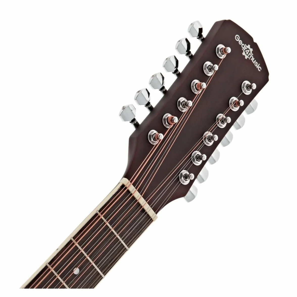 Kit de guitarra electroacústica de 12 cuerdas de Gear4music con afinador Funda de transporte