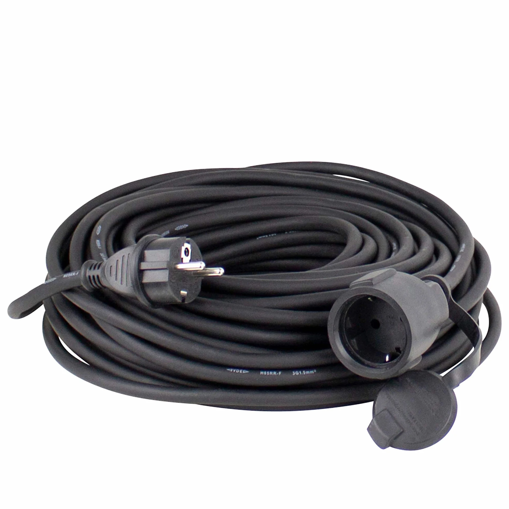 as - Schwabe alargador de Cables 15 m H05RR-F 3G1,5 Cable de extensión 230V 16A 3500W IP44 Negro 60315